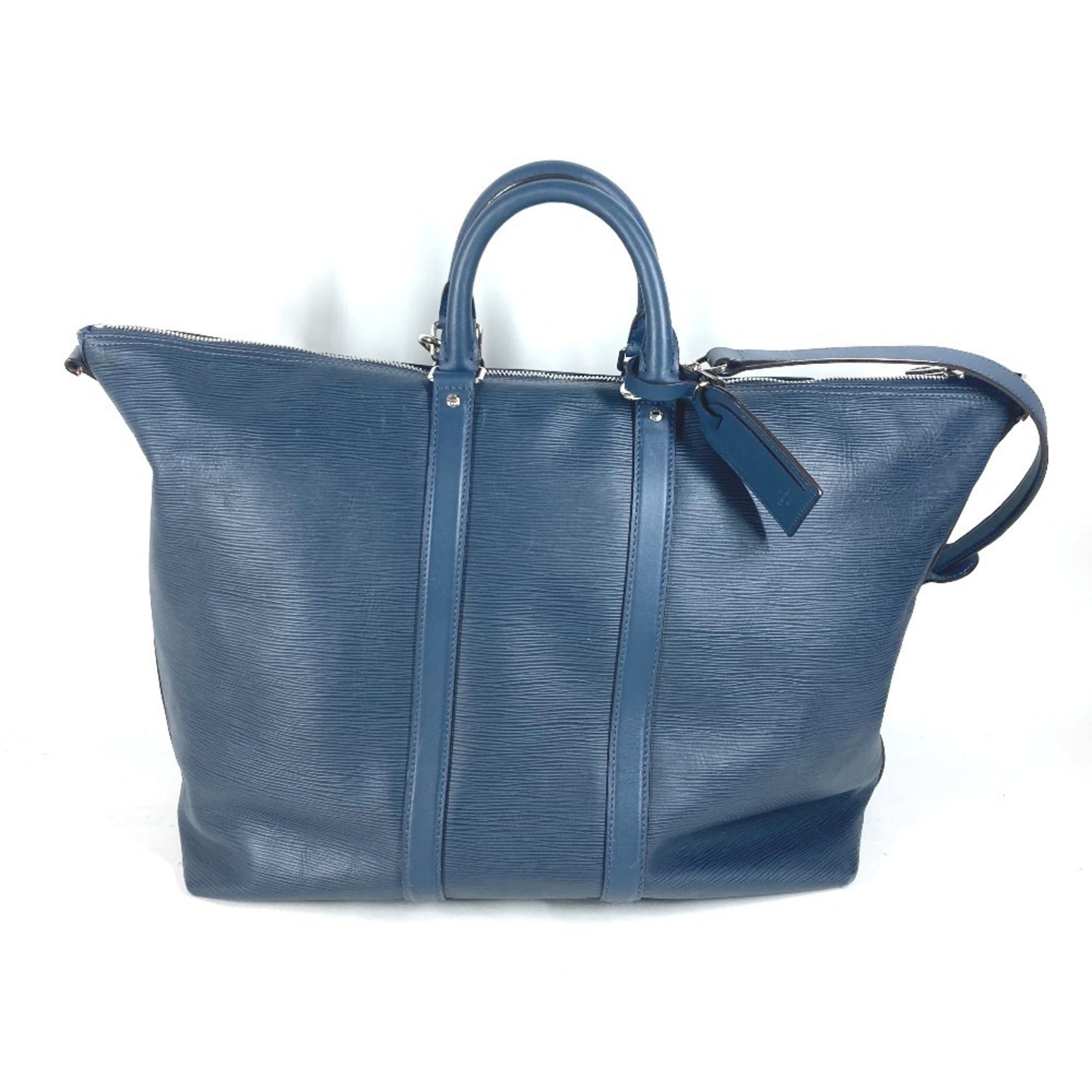 Louis Vuitton Epi Cabas Bandouliere Handbag Bag Shoulder Travel Boston Leather Men's Blue Marine