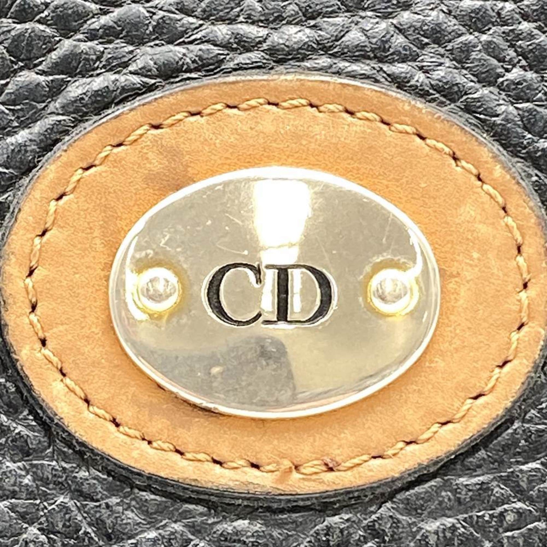 Christian Dior Dior Shoulder Bag Leather Beige Men's