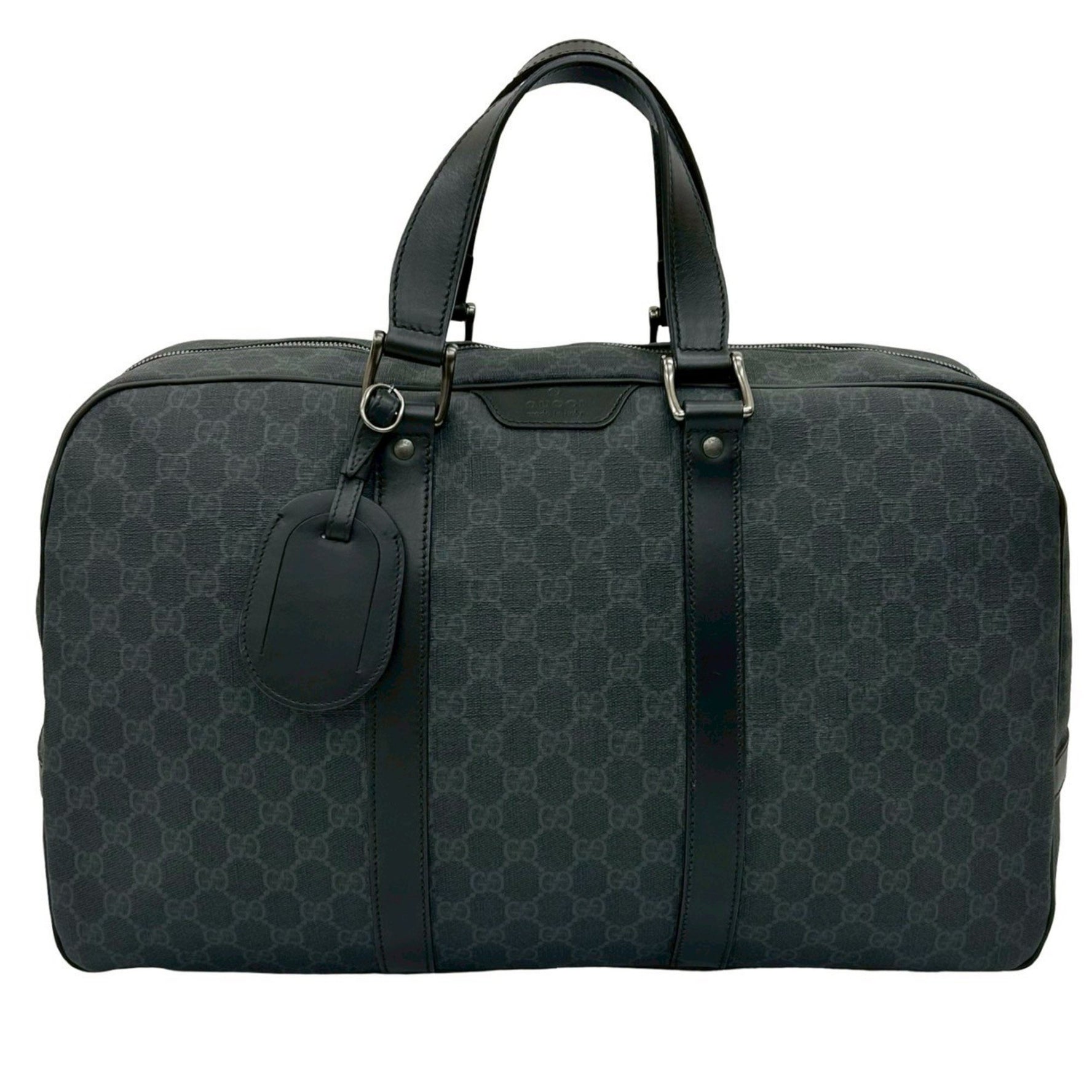 GUCCI GG Supreme logo-embossed leather Boston bag, handbag, or tote bag in