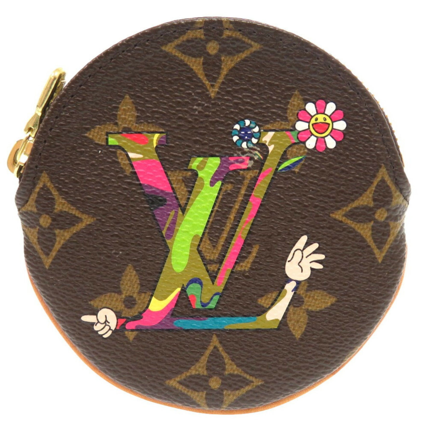 Louis Vuitton Porte Monogram Hand Takashi Murakami Coin Case Purse Wallet 0358 LOUIS VUITTON