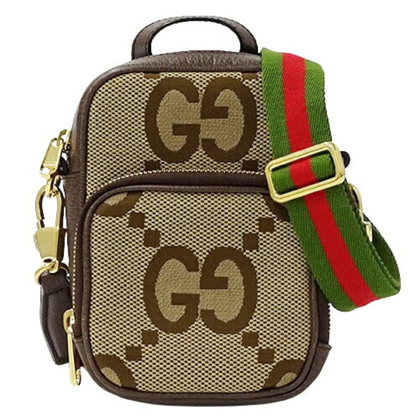 GUCCI Bag Women's Shoulder Jumbo GG Canvas Brown Beige Compact