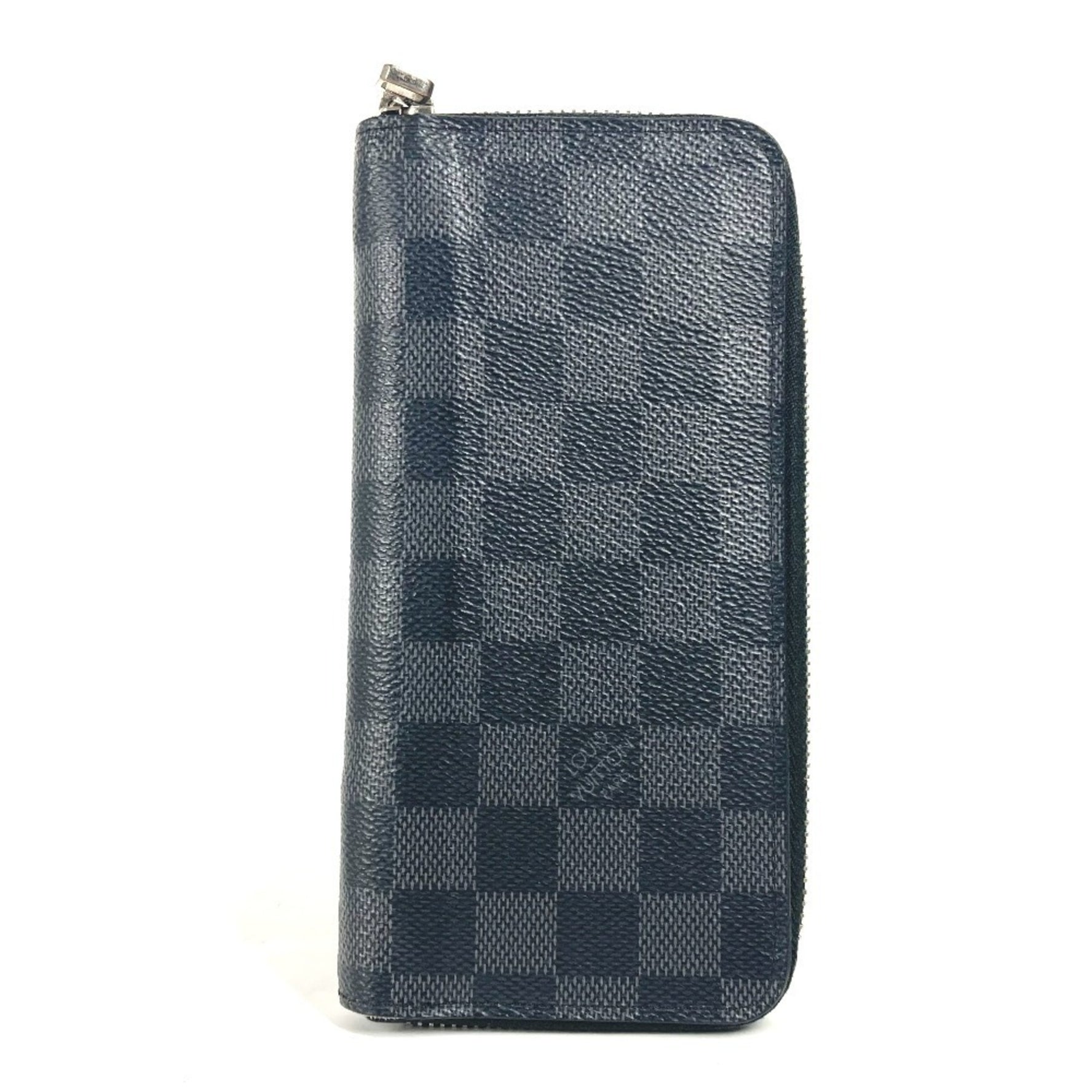 Louis Vuitton Damier Graphite Portefeuille Vasco Long Wallet Round Zipper Canvas Men's