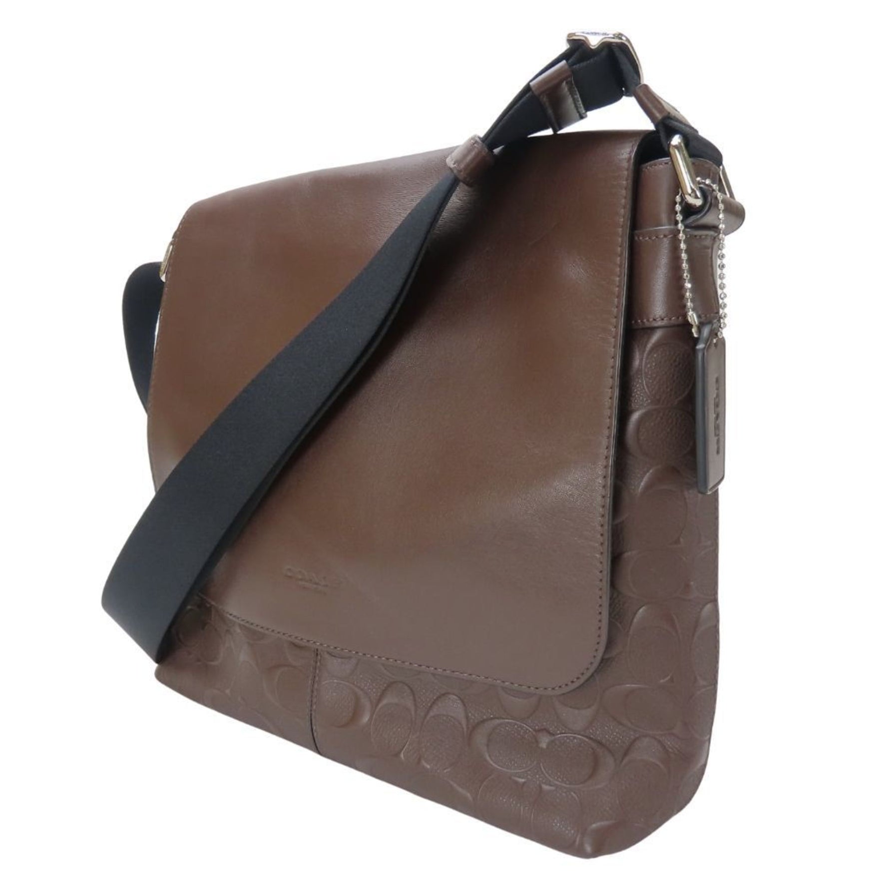 Coach Shoulder Bag Signature Leather Embossed