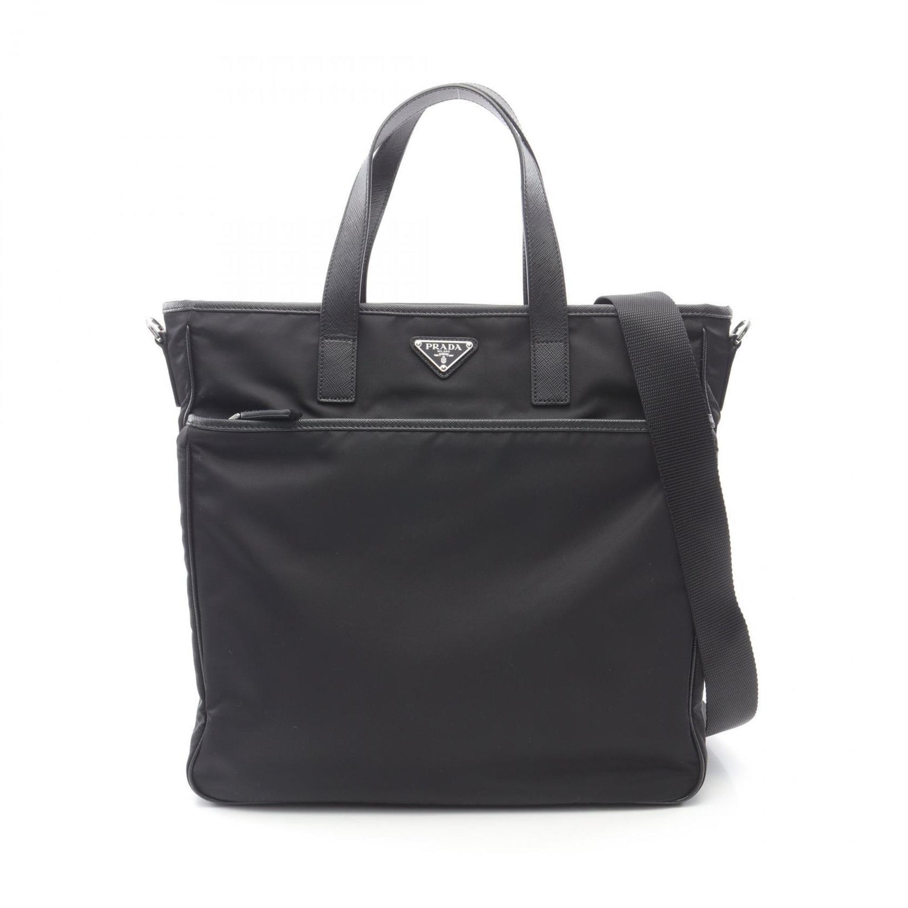 Prada Vitello City Business Bag in Nylon and Saffiano Leather