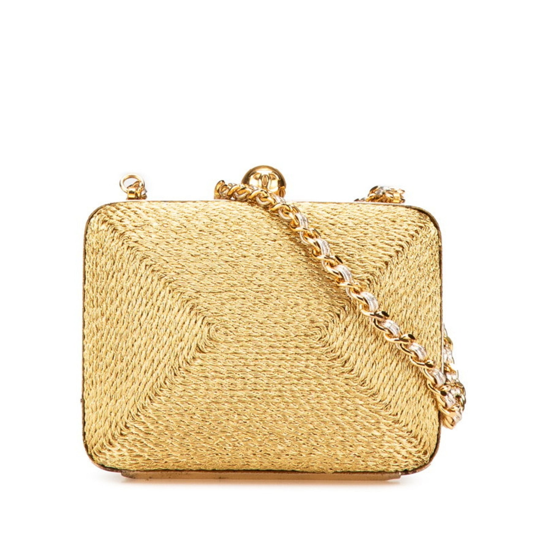 Chanel Coco Mark Clasp Chain Shoulder Bag in Glitter Canvas