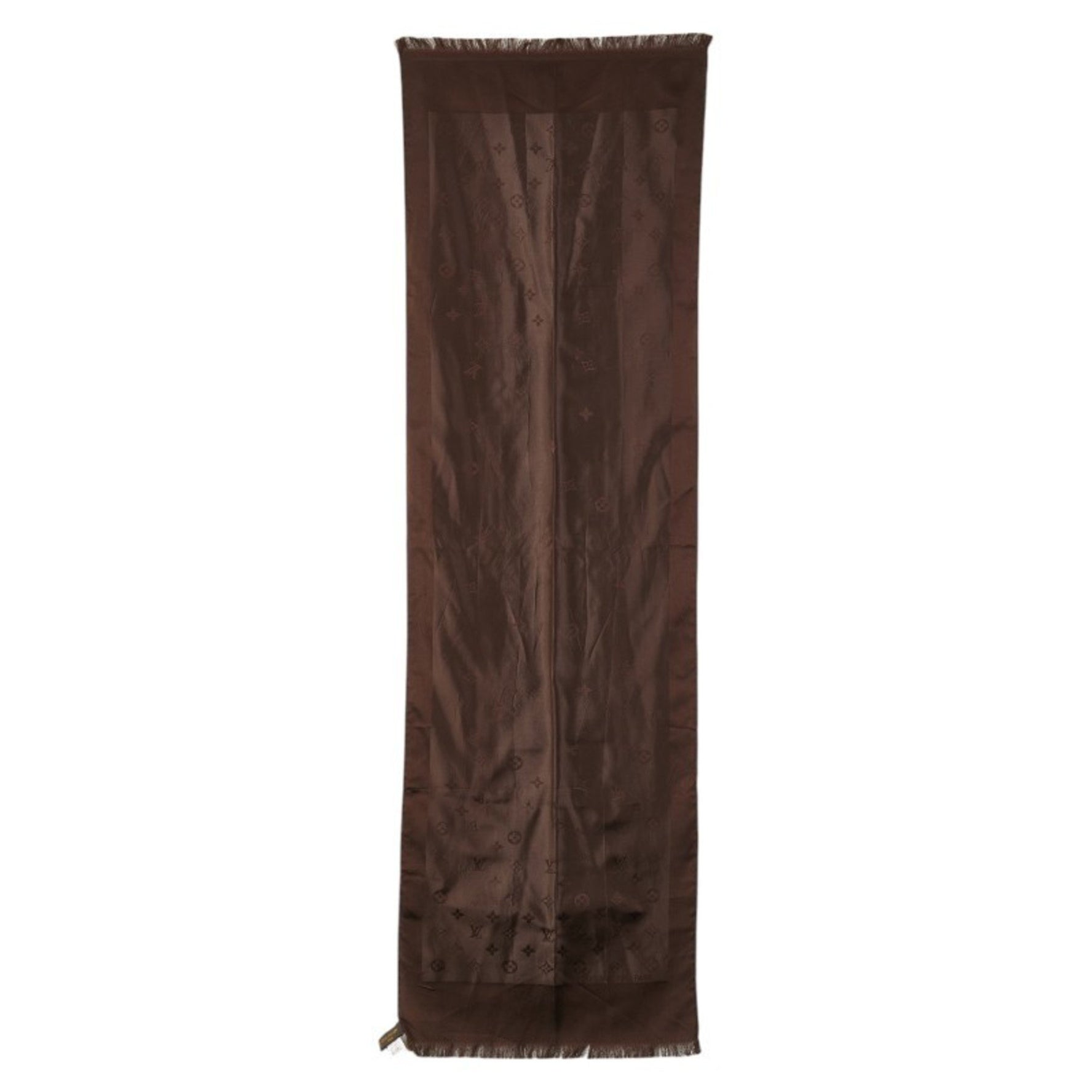 Louis Vuitton Monogram Monaco Stole, Brown Silk, Women's