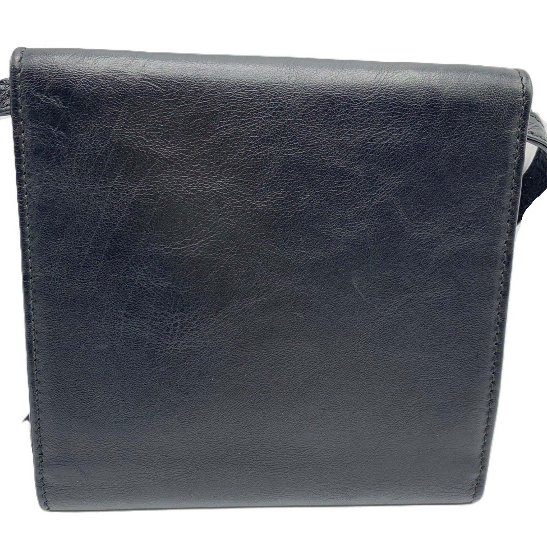 Balenciaga Shoulder Wallet Tri-fold Black Leather BALENCIAGA