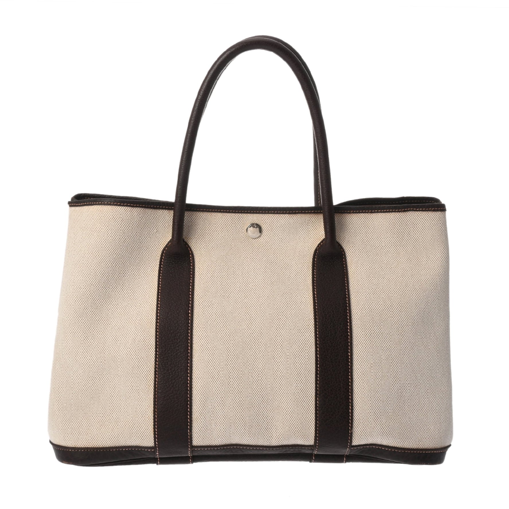 HERMES Garden Party PM Maroon H Stamp (circa 2004) Men's/Women's Toile Handbag, B-Rank, Pre-Owned, Ginzo