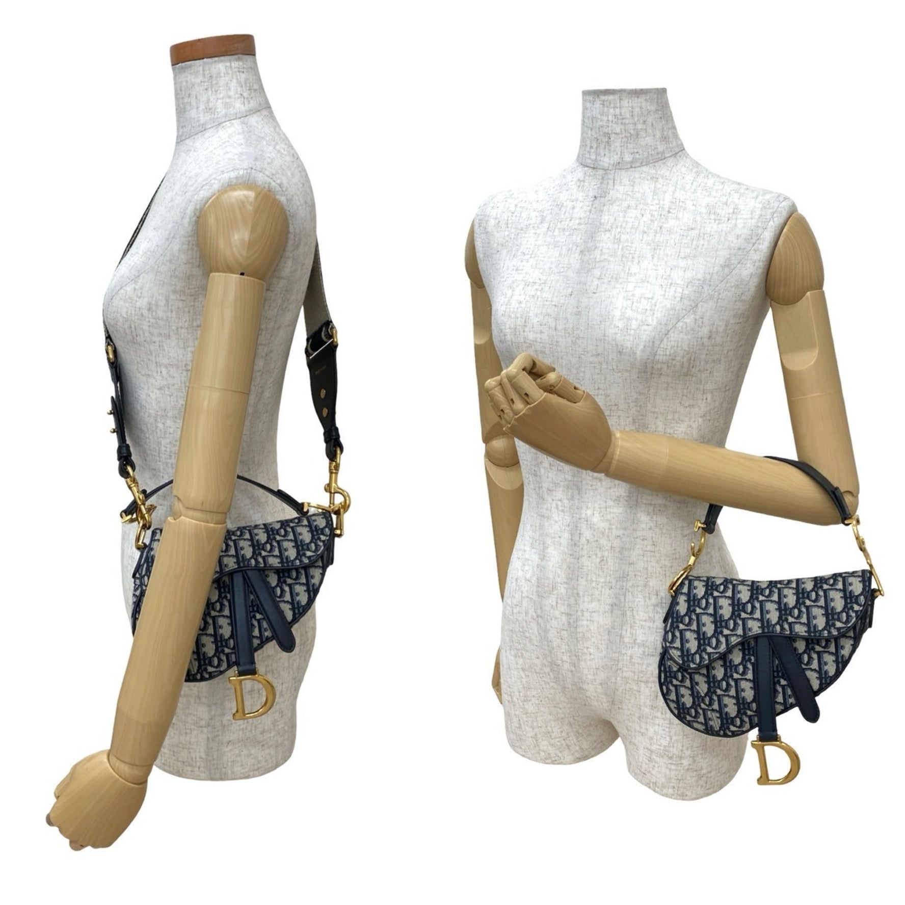 Christian Dior Saddle Bag, Oblique Pattern Canvas and Leather, Handbag/Shoulder