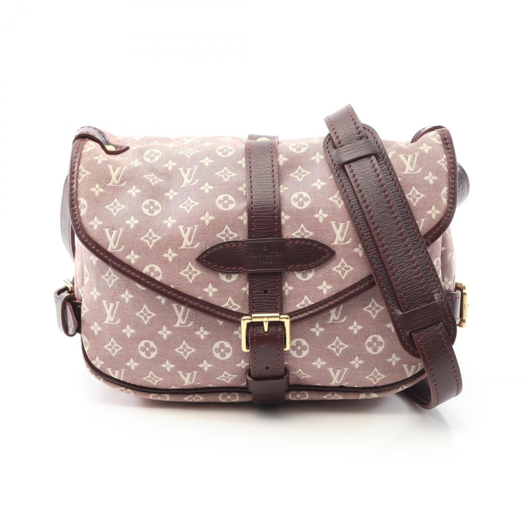 Louis Vuitton Saumur PM Shoulder Bag, Monogram Idylle Canvas and Leather, Bordeaux Ivory