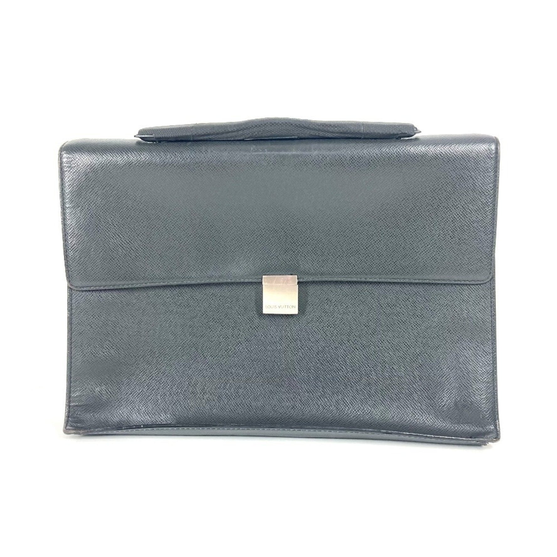 Louis Vuitton Taiga Angara Document Bag Tote Briefcase Handbag Business Leather Men's Ardoise Black