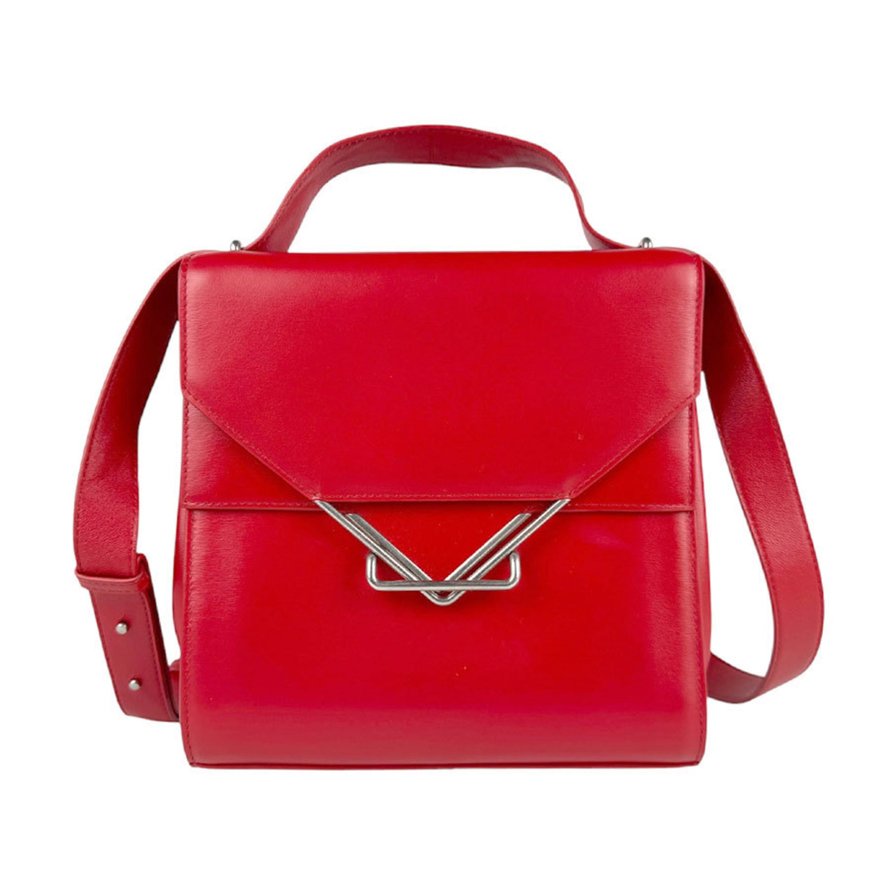 BOTTEGA VENETA Shoulder Bag The Clip Leather Red Women's z4127