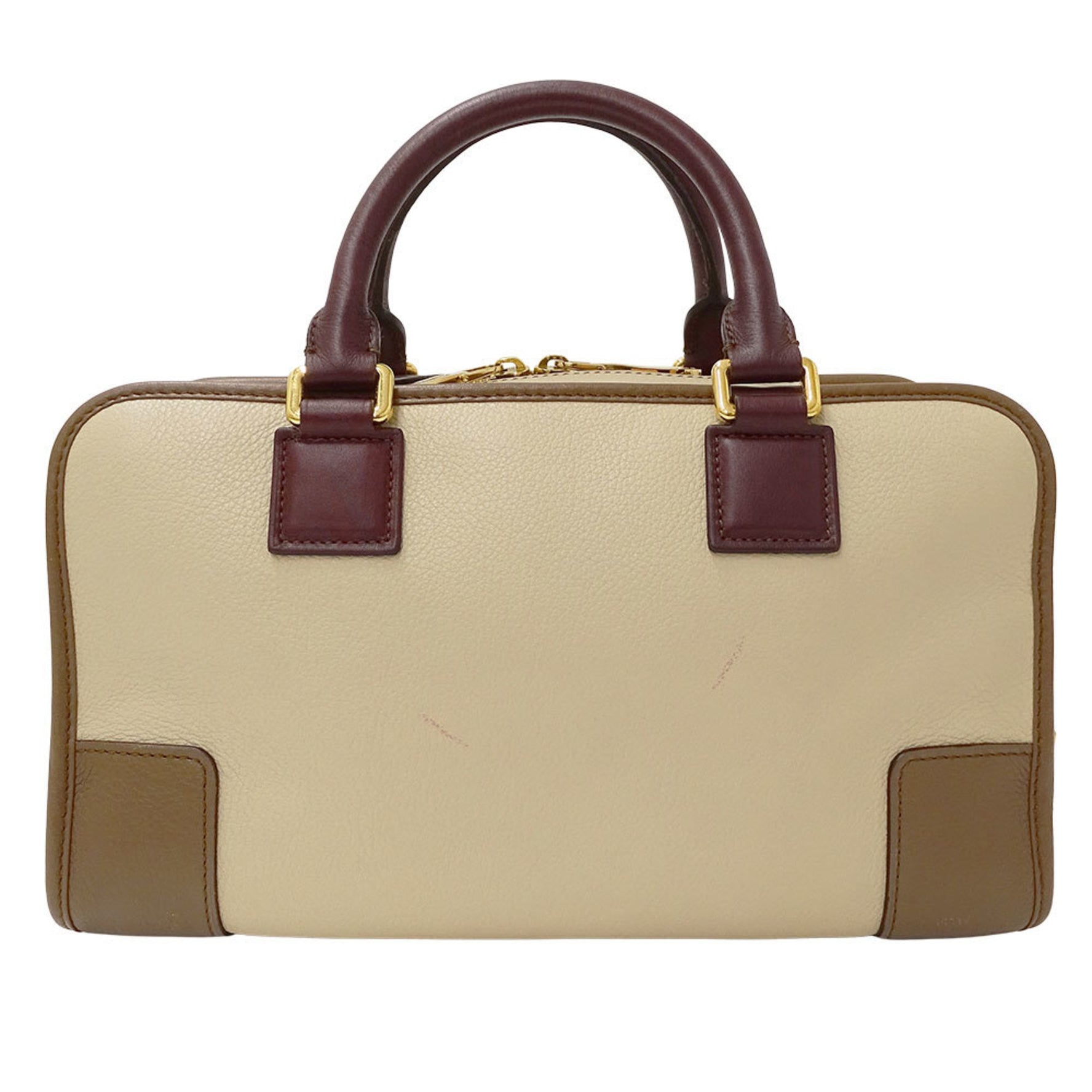 LOEWE Amazona 28 Leather Handbag in Beige and Brown