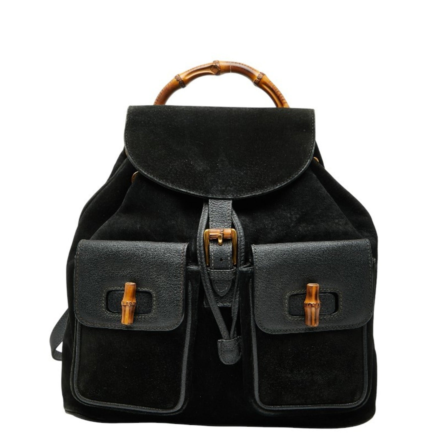 Gucci Bamboo Backpack 003 2058 0016 Suede Leather