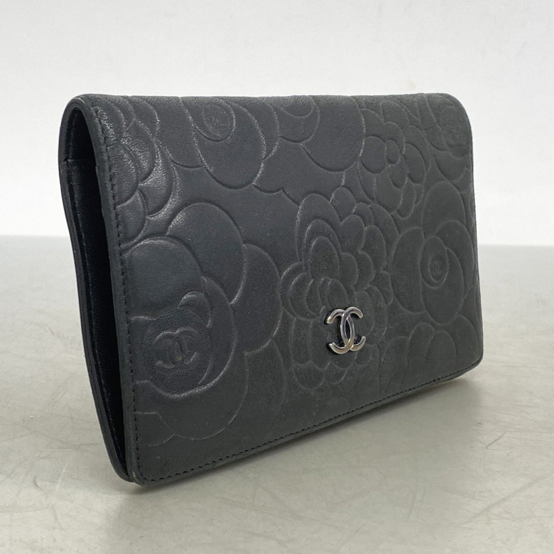 Chanel Camellia Lambskin Long Wallet