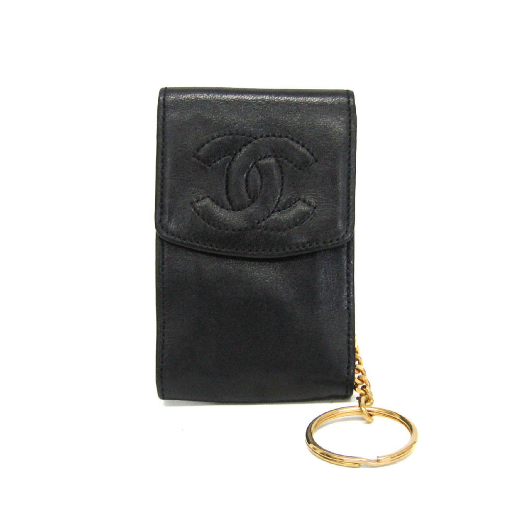Chanel Cocomark Key Pouch Women's Leather Key Case Black