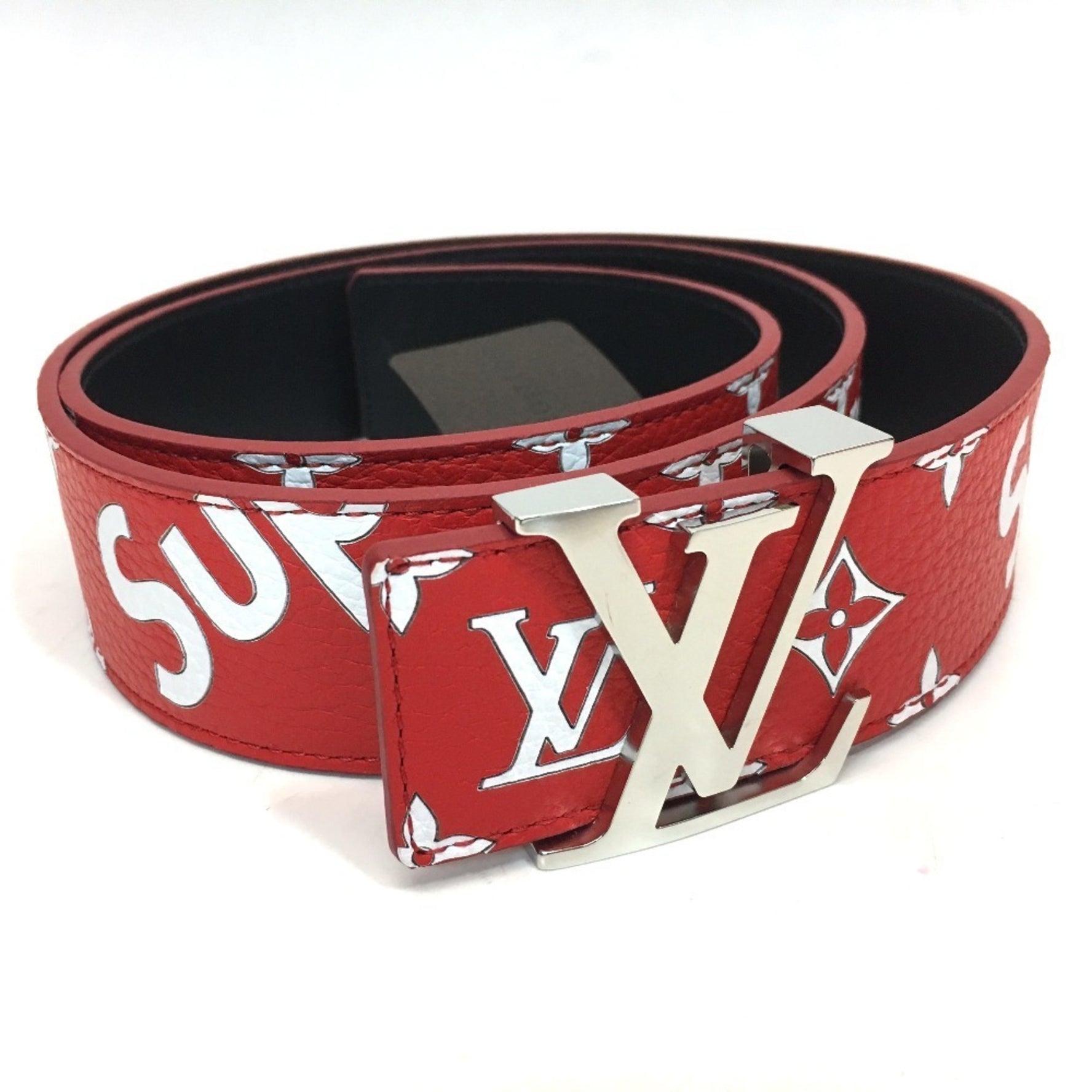 Louis Vuitton x Supreme Monogram Santur LV Initial Belt Leather Red