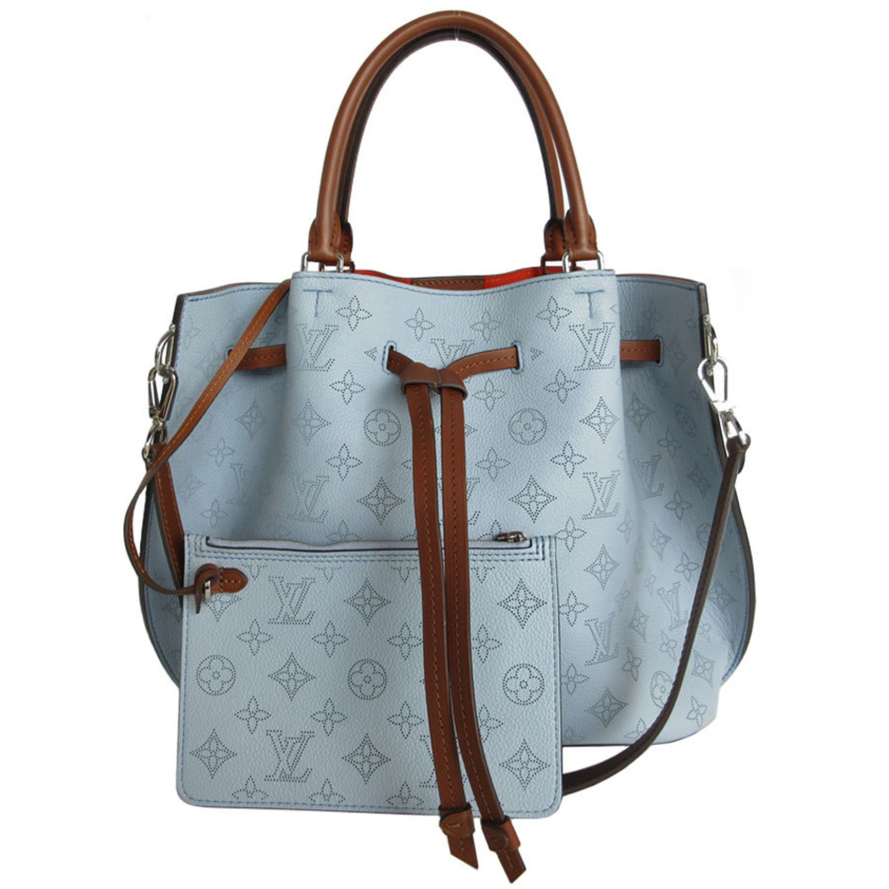 Louis Vuitton Monogram Mahina Girolata Handbag Shoulder Bag in Blue, Brown, and Silver