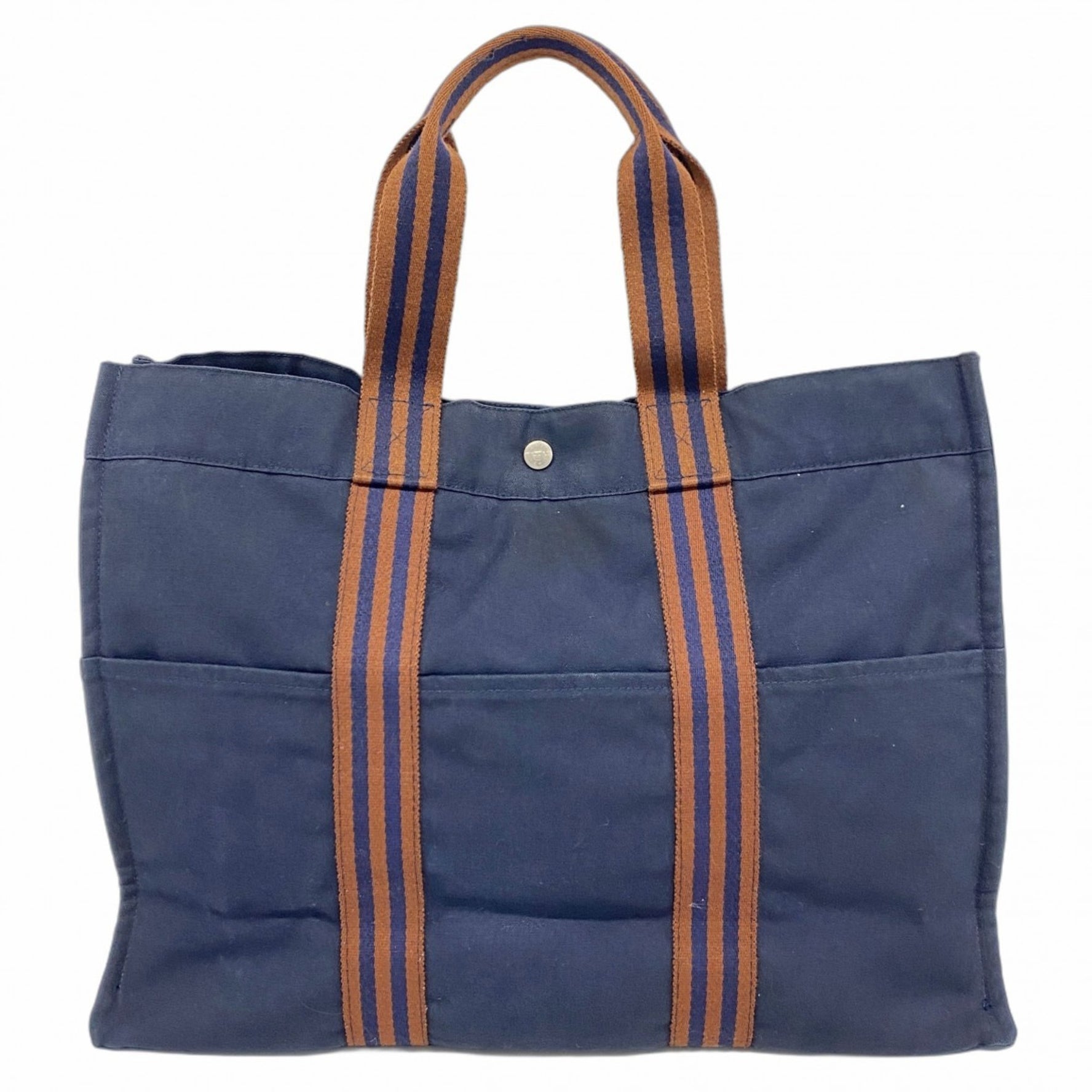 Hermes Hermès Foule GM Tote Bag, Canvas, Navy, Men's and Women's