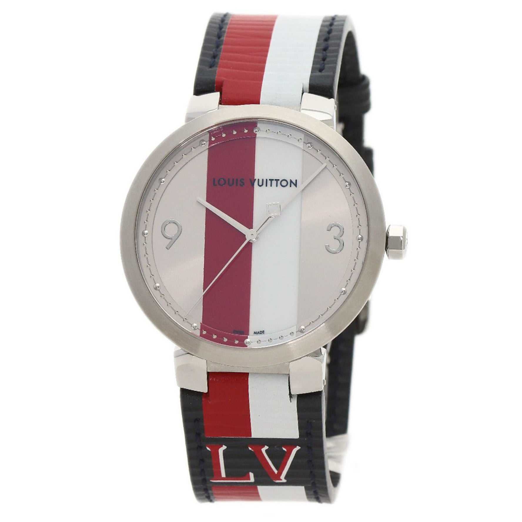 Louis Vuitton Tambour Kim Jones Limited Edition Watch Stainless Steel Leather Men's LOUIS VUITTON