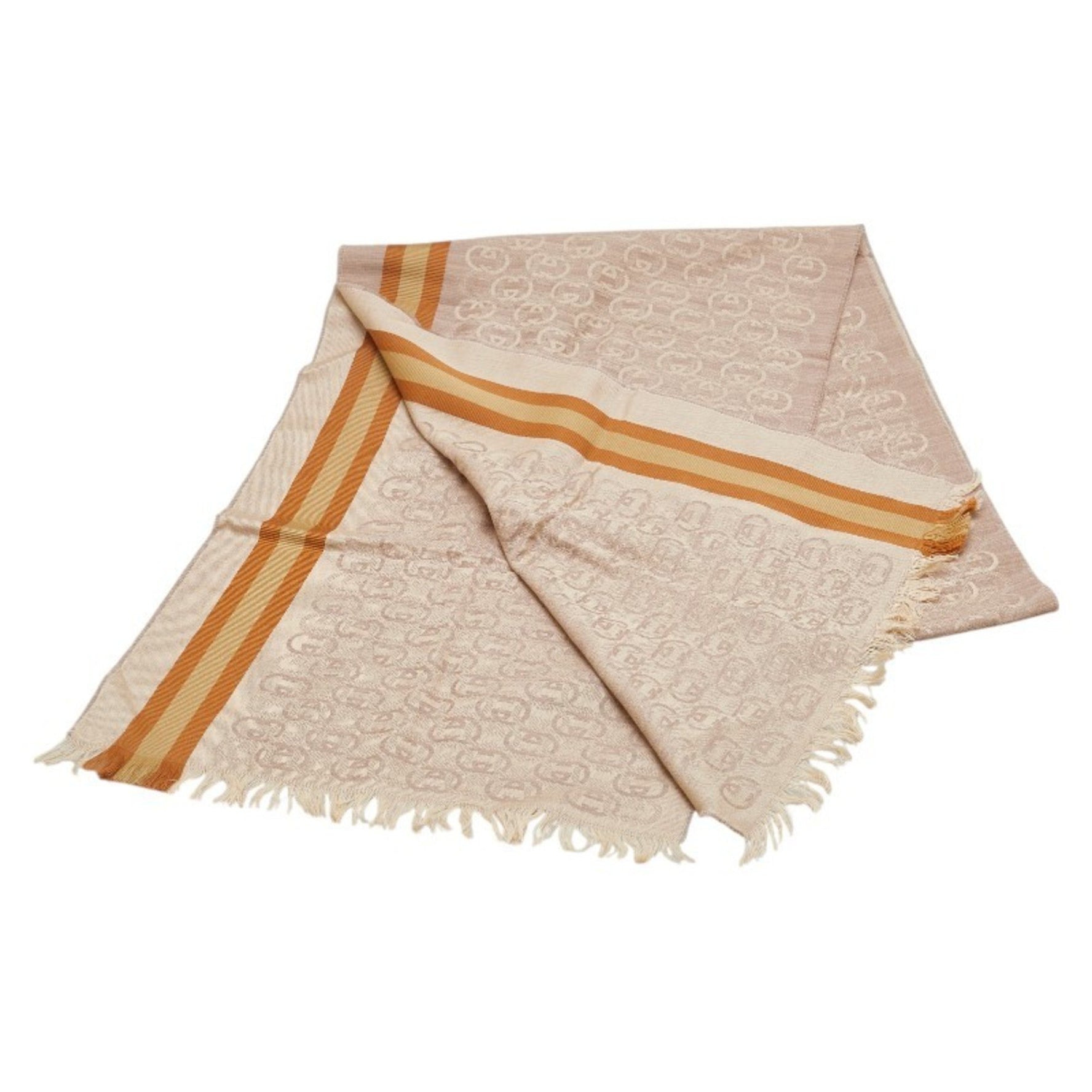 Gucci Interlocking G Stole in Beige and Brown Wool for Women