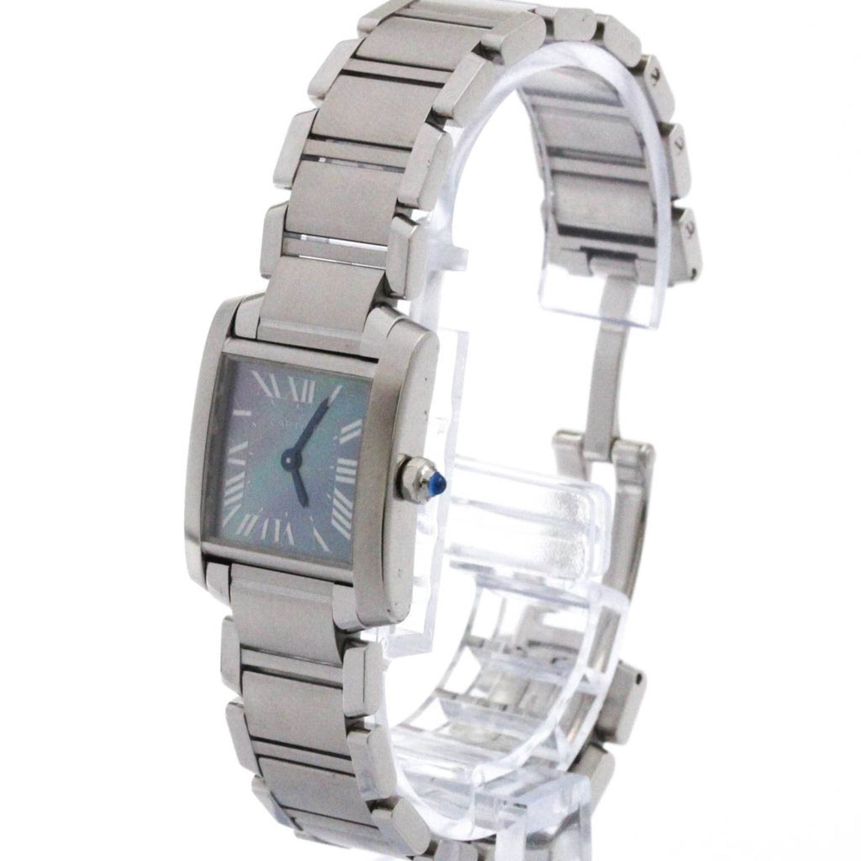CARTIER Tank Francaise MOP Dial Quartz Ladies Watch Polished