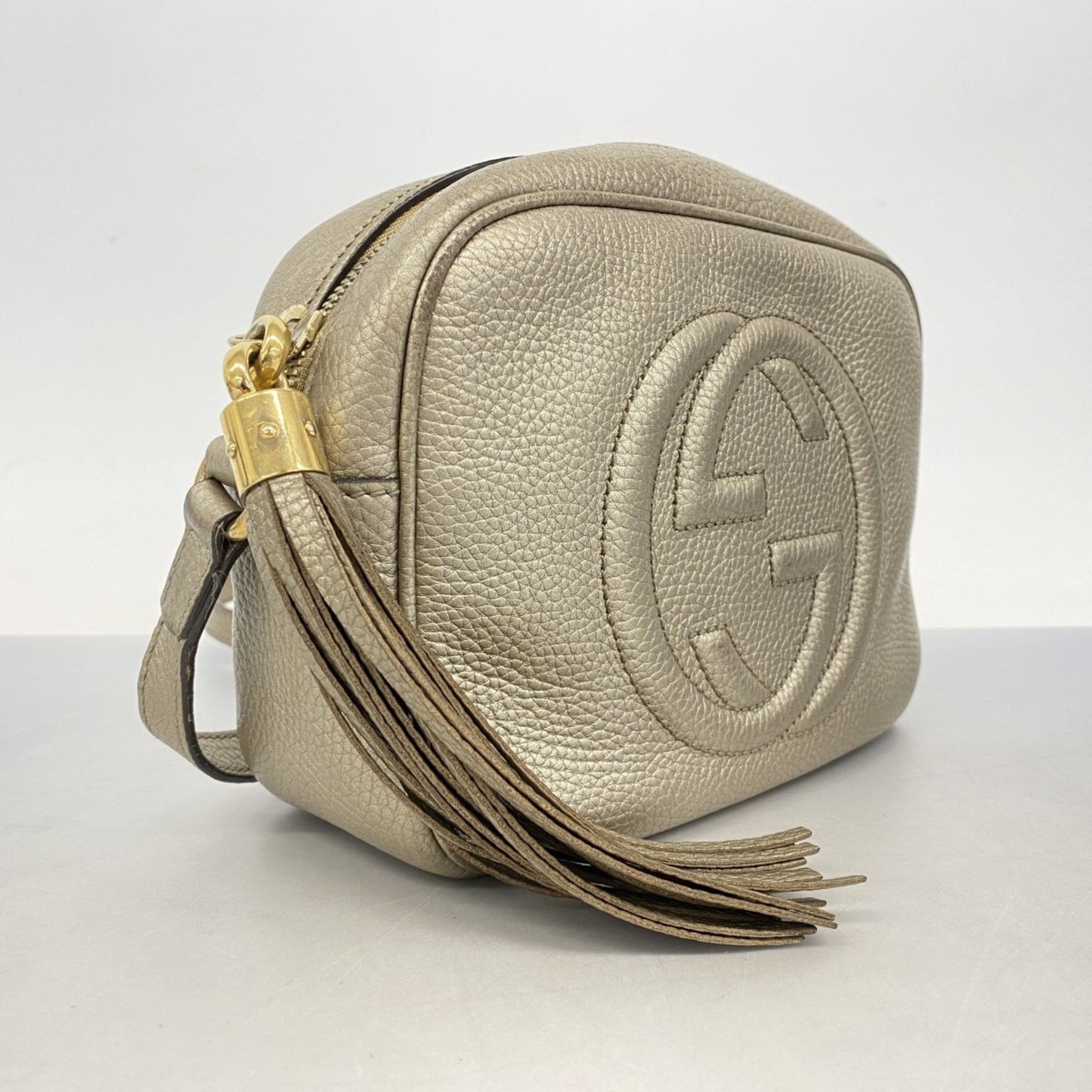 Gucci Soho Shoulder Bag Leather Champagne Gold