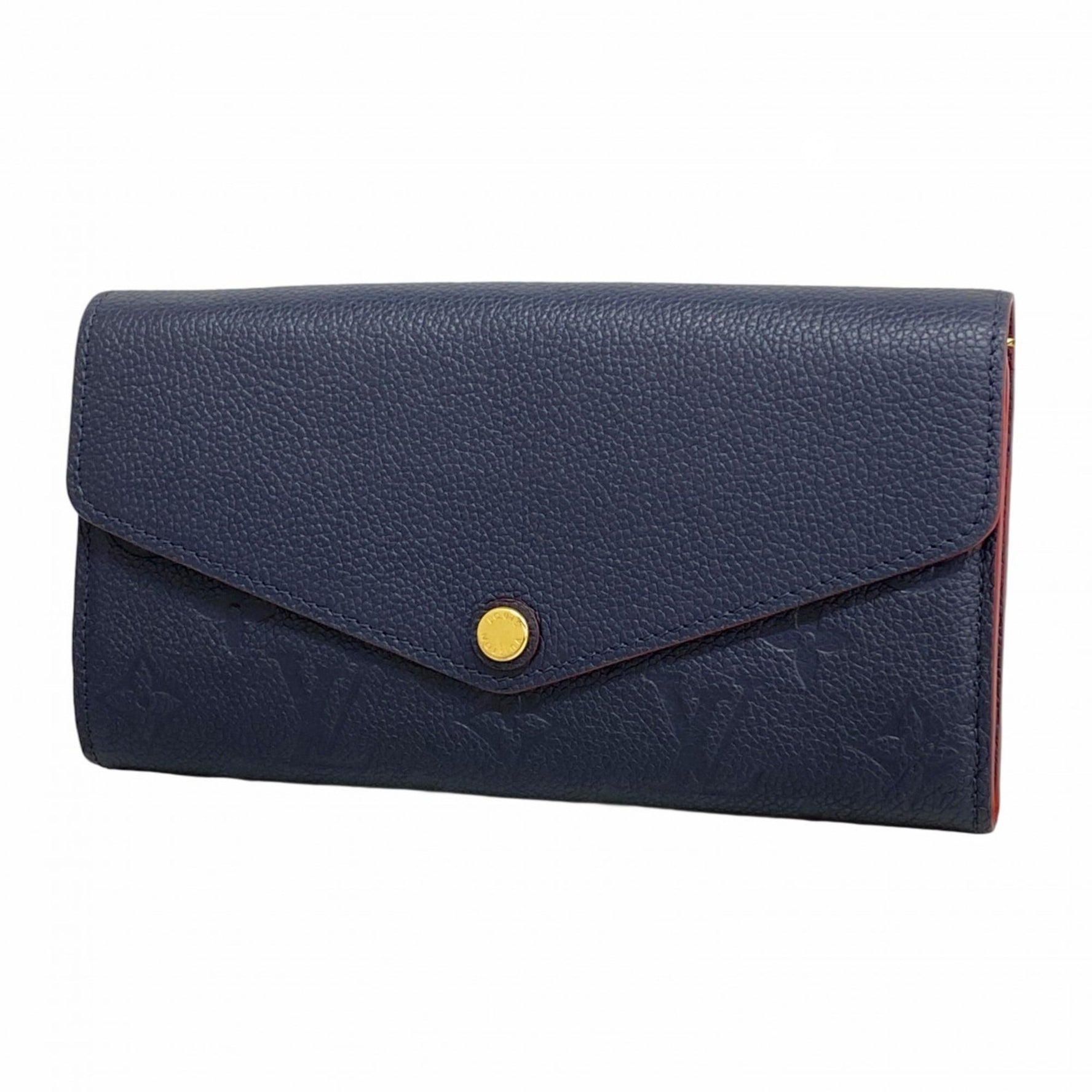 Louis Vuitton Monogram Empreinte Portefeuille Sarah Marine Rouge Long Wallet