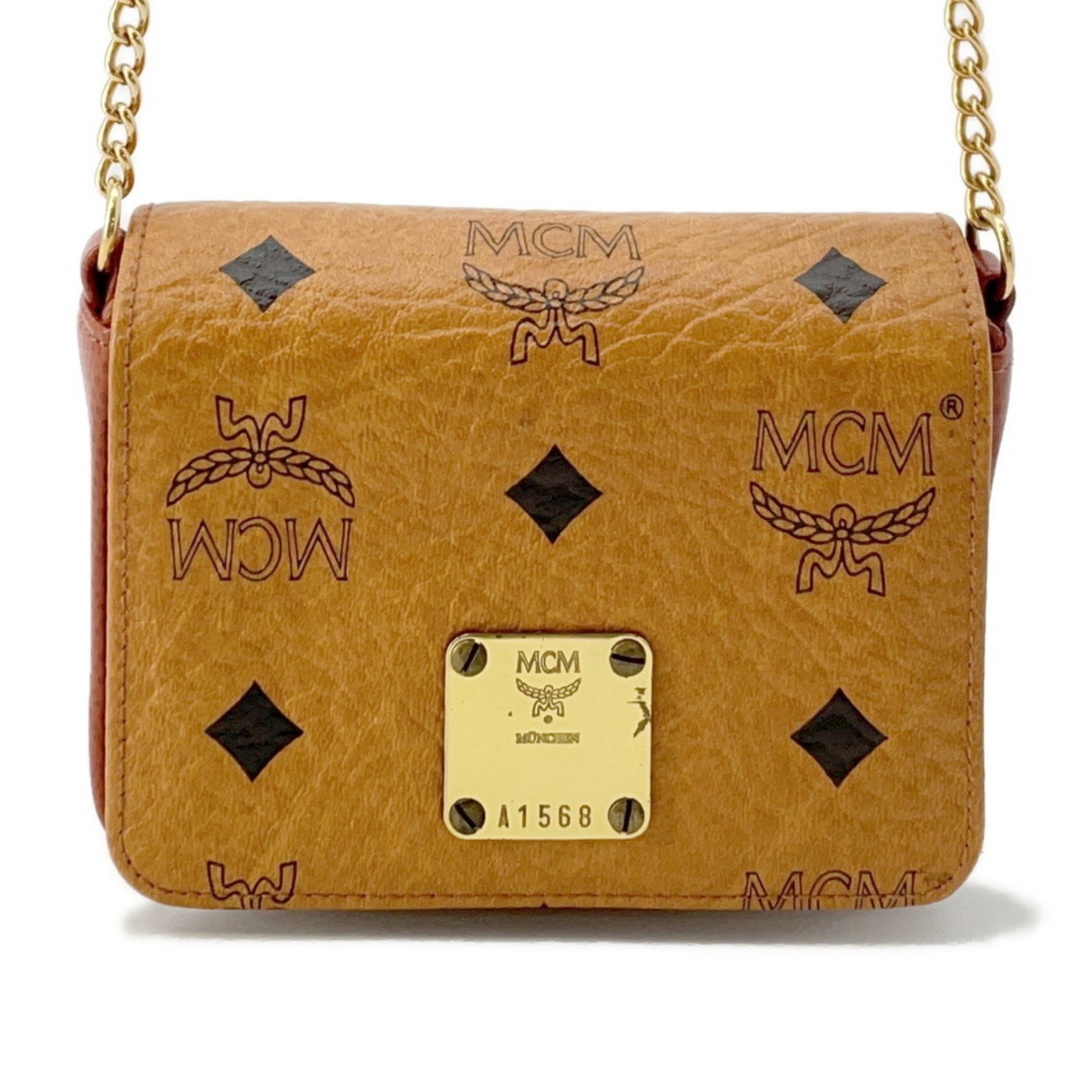 MCM Shoulder Bag Visetos Mini Chain Pochette