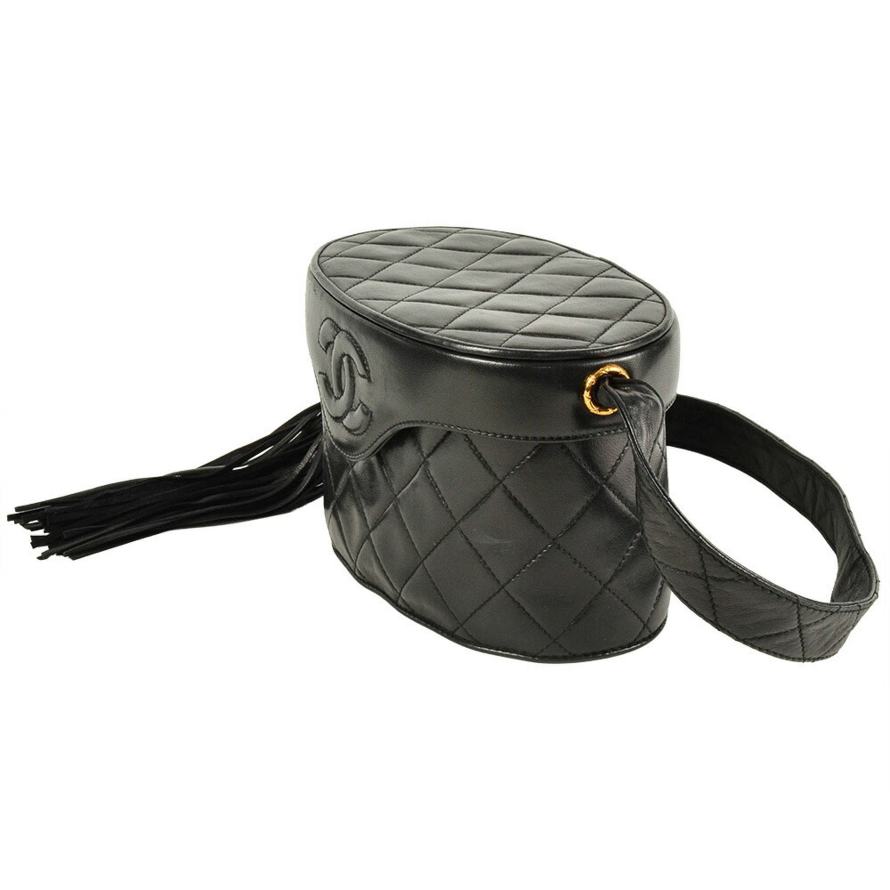 CHANEL Coco Mark Matelasse Tassel Shoulder Bag Lambskin