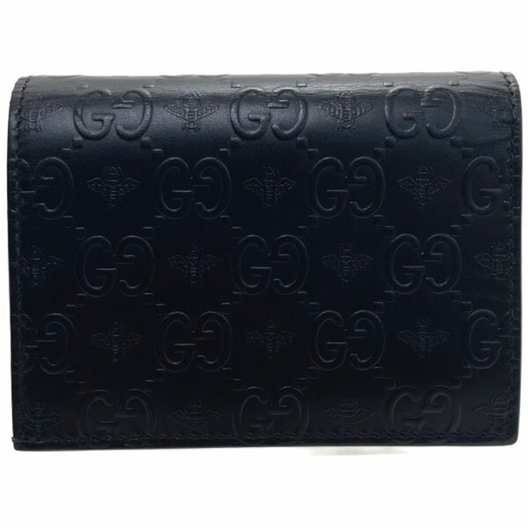 Gucci Card Case GG Alveare Bi-fold Wallet Leather Guccissima Bee Compact Business Holder