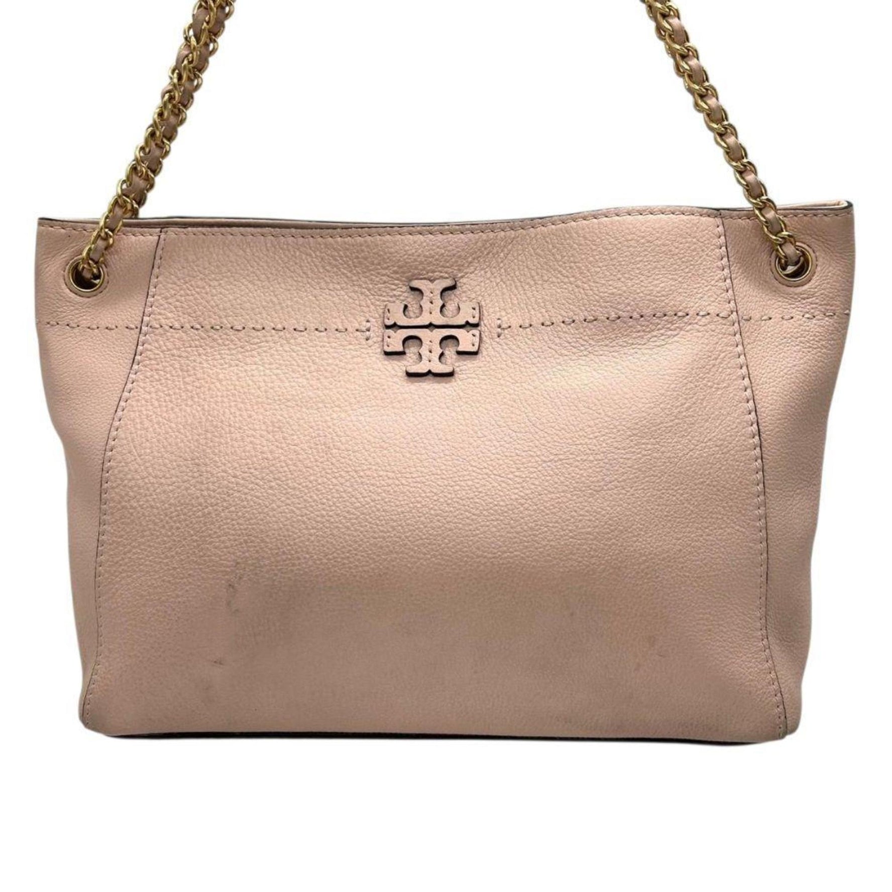 Tory Burch Large Logo Leather Tote Bag in One-Shoulder Handbag/Shoulder with Gold Hardware