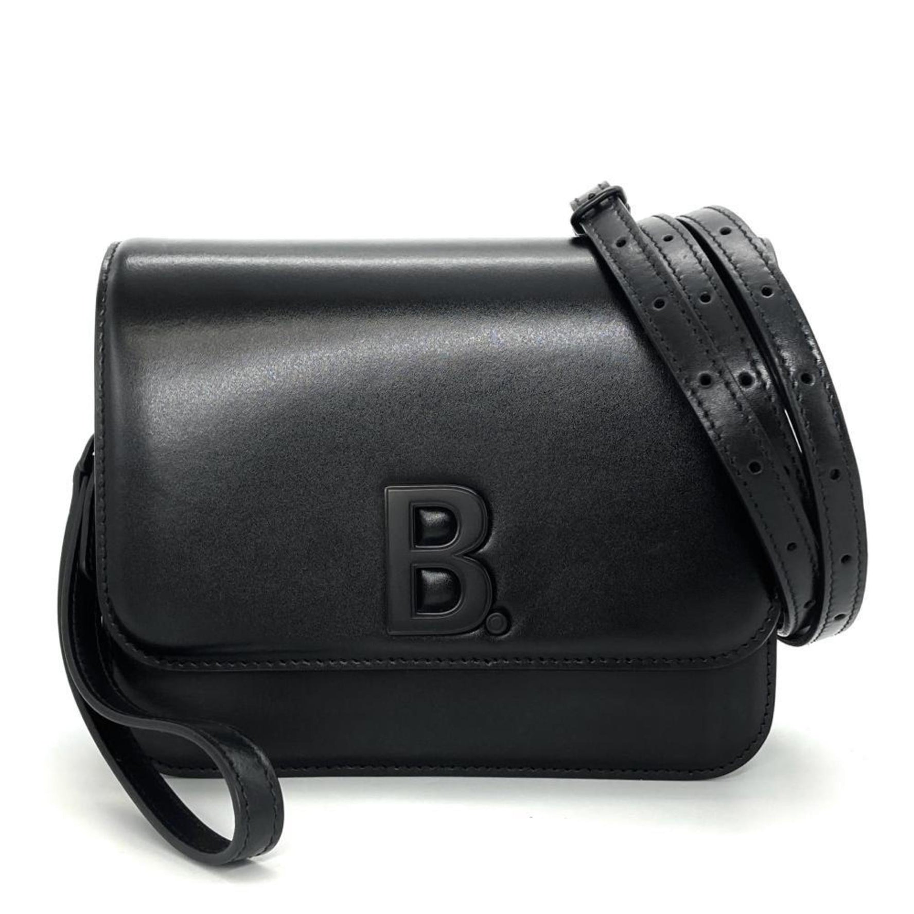 BALENCIAGA B Shoulder Bag Leather Black Women's