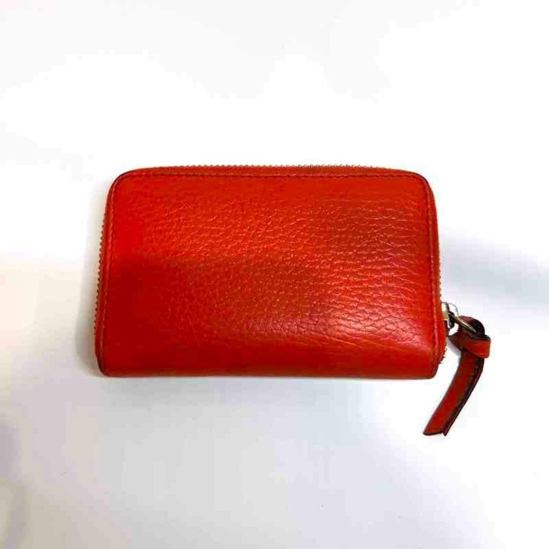 GUCCI Gucci Leather Coin Case Orange Red Swing Zippy JA-23486