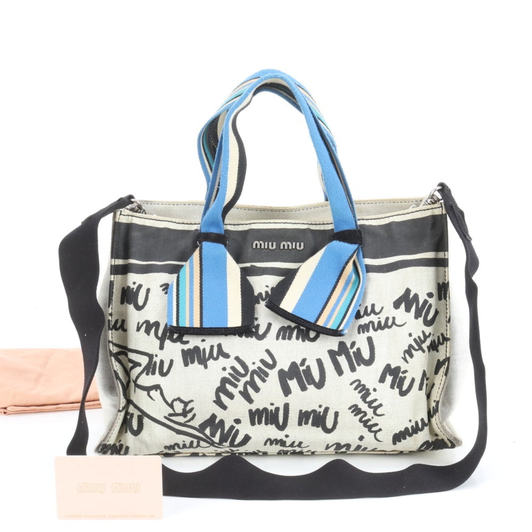Miu Miu Miu Shoulder/Crossbody Tote Bag with Guarantee, Graphic Logo
