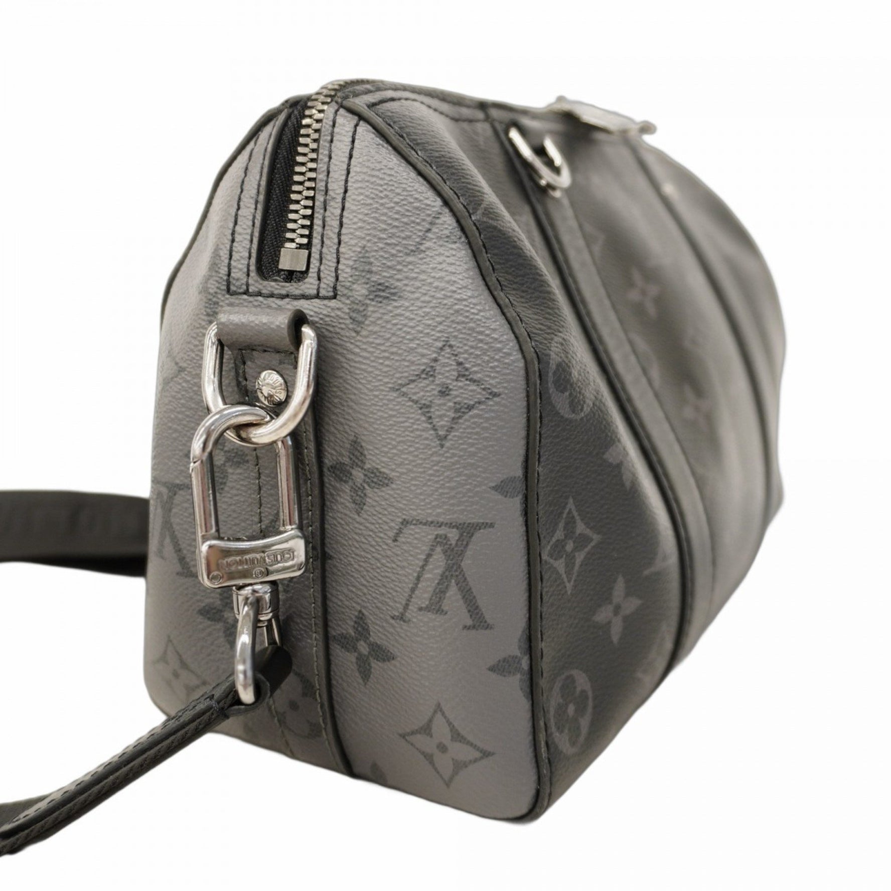 Louis Vuitton Monogram Eclipse City Keepall Shoulder Bag M45936 Black/Grey Men's