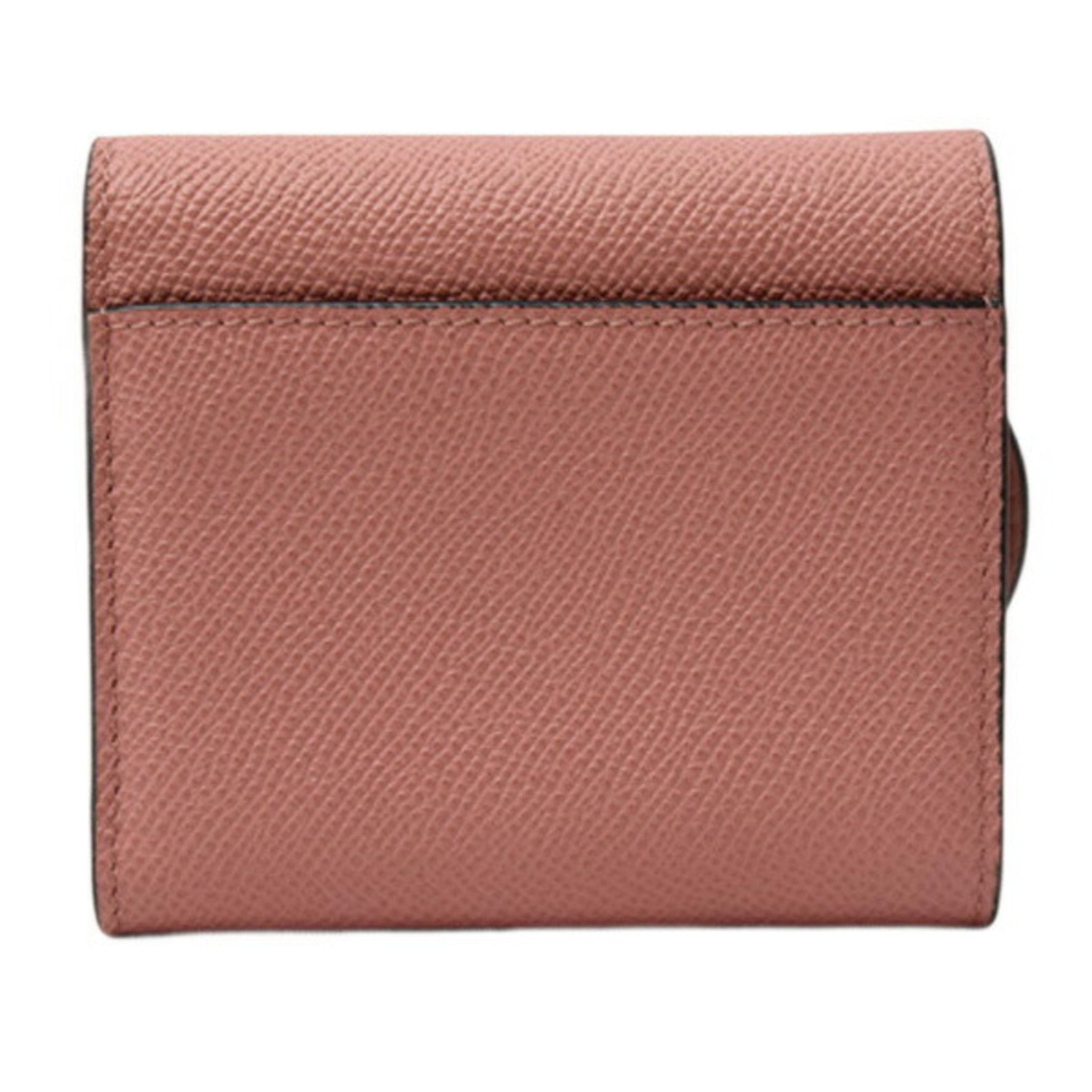 Christian Dior Wallet Saddle Lotus Compact Tri-fold Pink Beige Calfskin