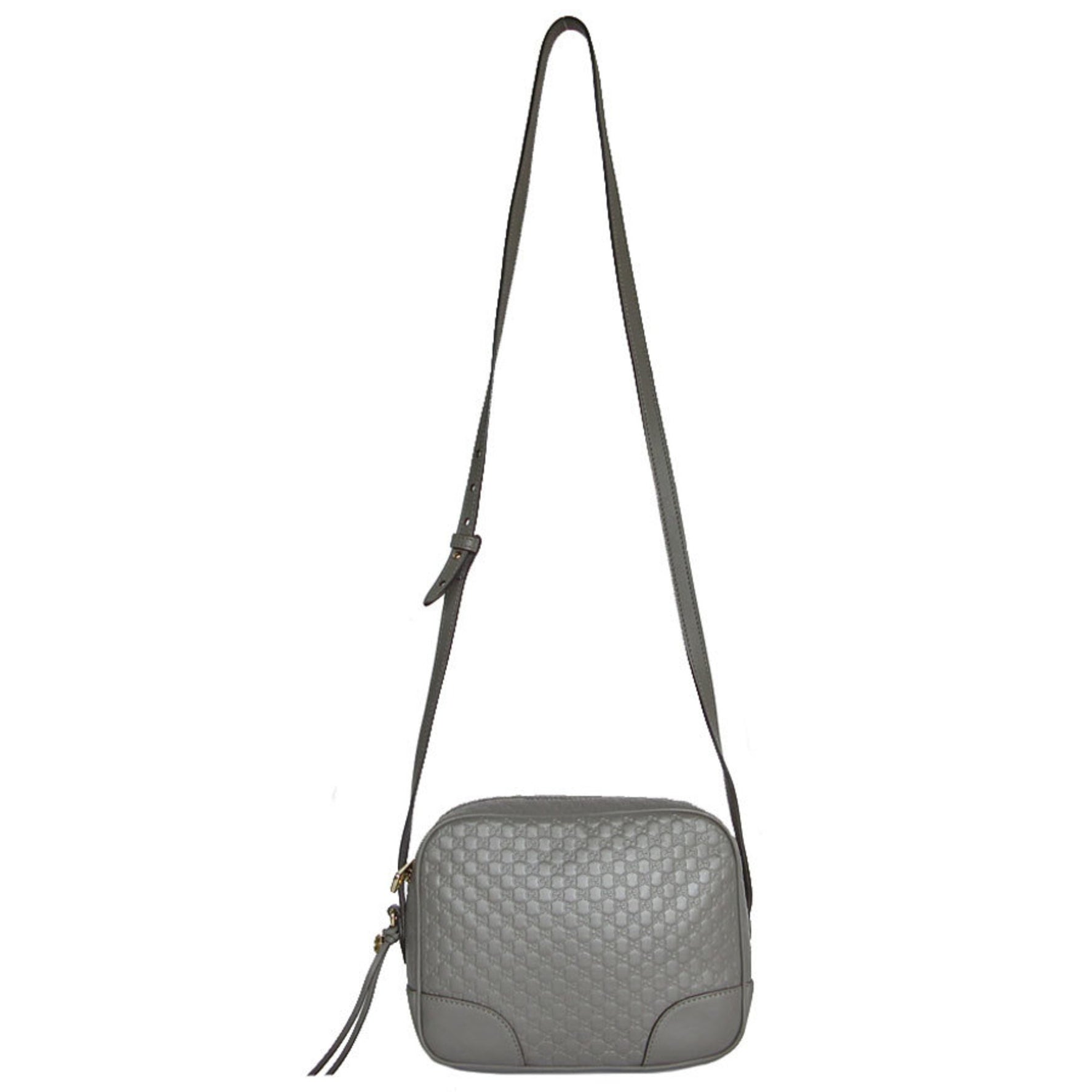 GUCCI shoulder bag micro Guccissima leather grey gold ladies s0410a