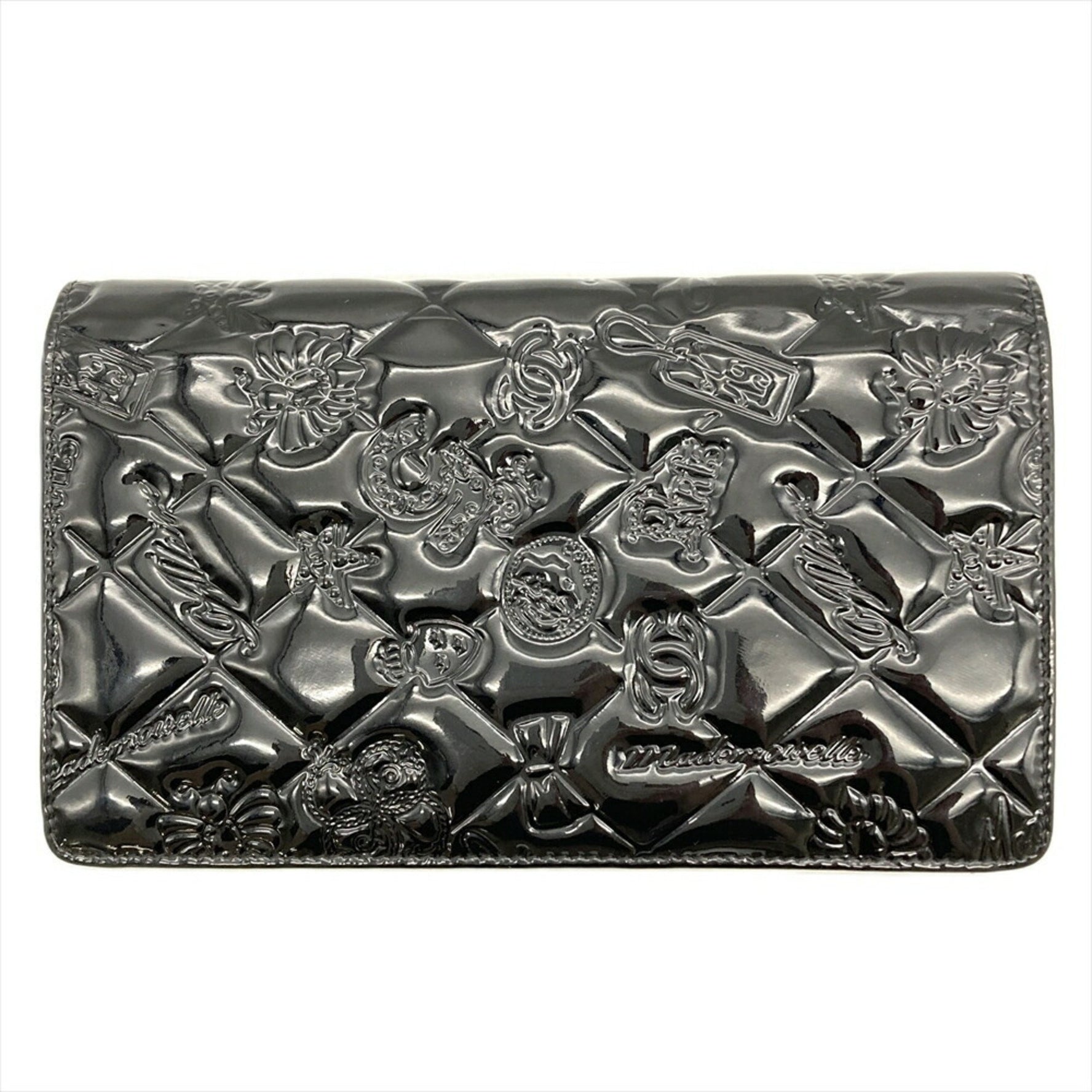 CHANEL Icon Long Wallet Patent Leather Coco Mark
