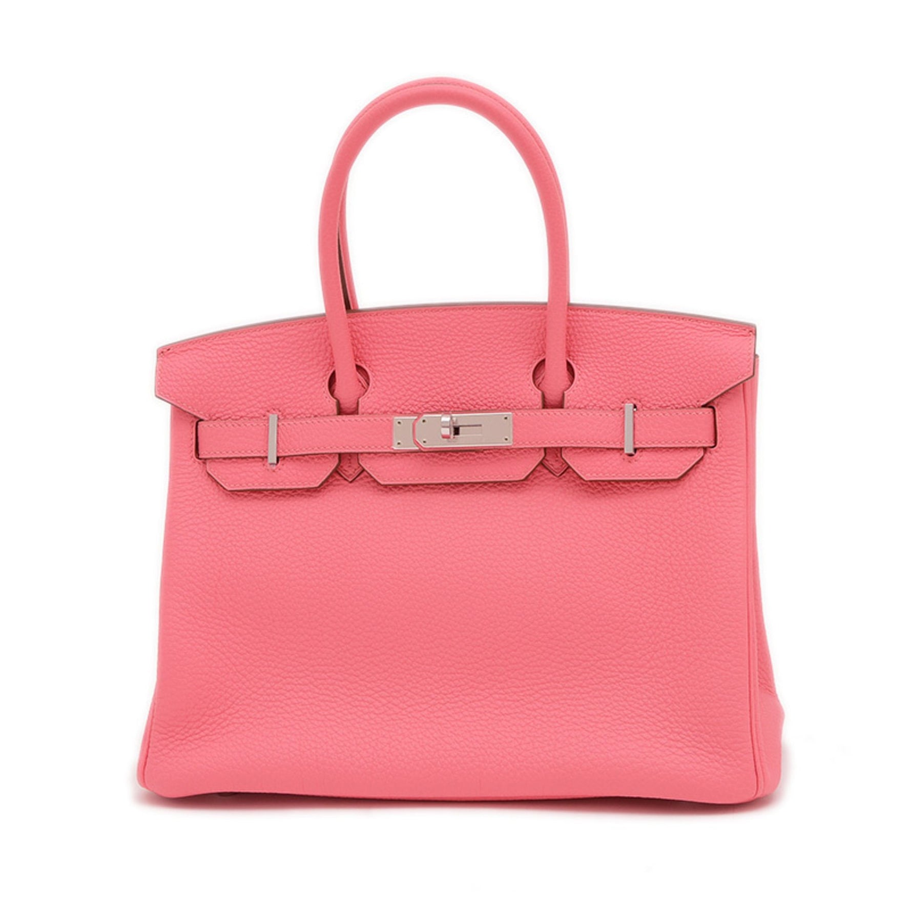 Hermes Birkin 30 handbag Togo Rose Azalee Silver hardware Q stamp
