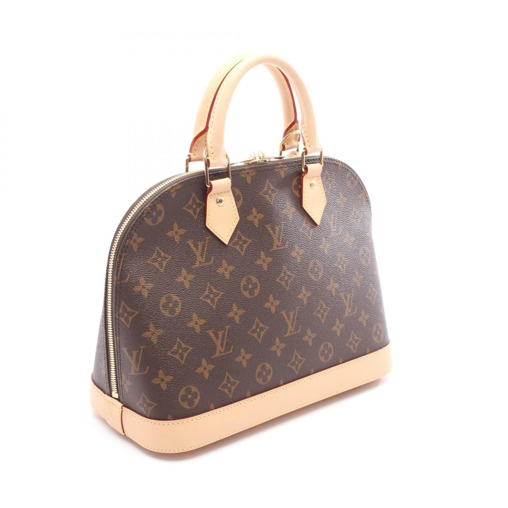 Louis Vuitton Alma Monogram Handbag, Coated Canvas and Leather, Brown