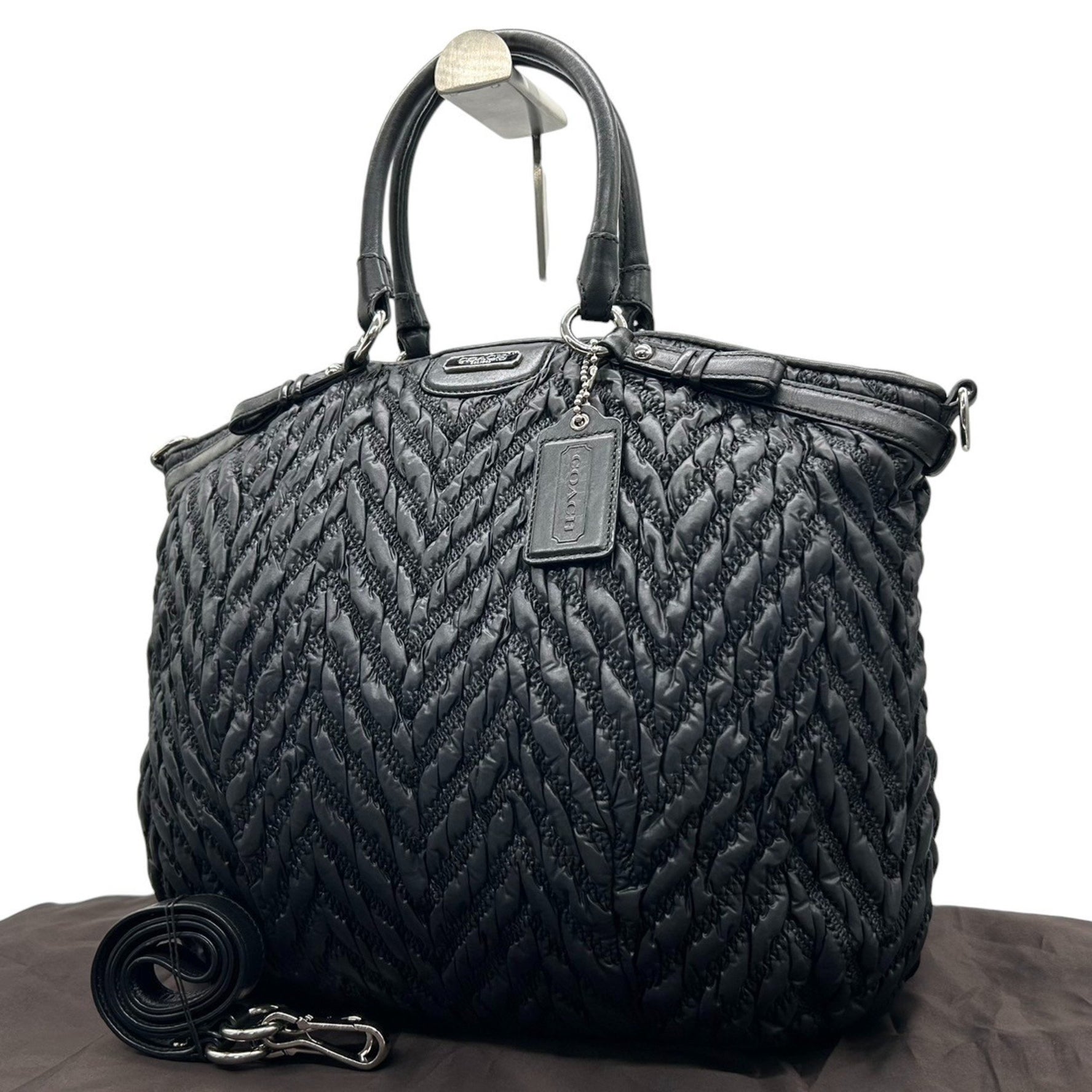 COACH Madison Quilted Chevron Tote/Shoulder Bag, Leather
