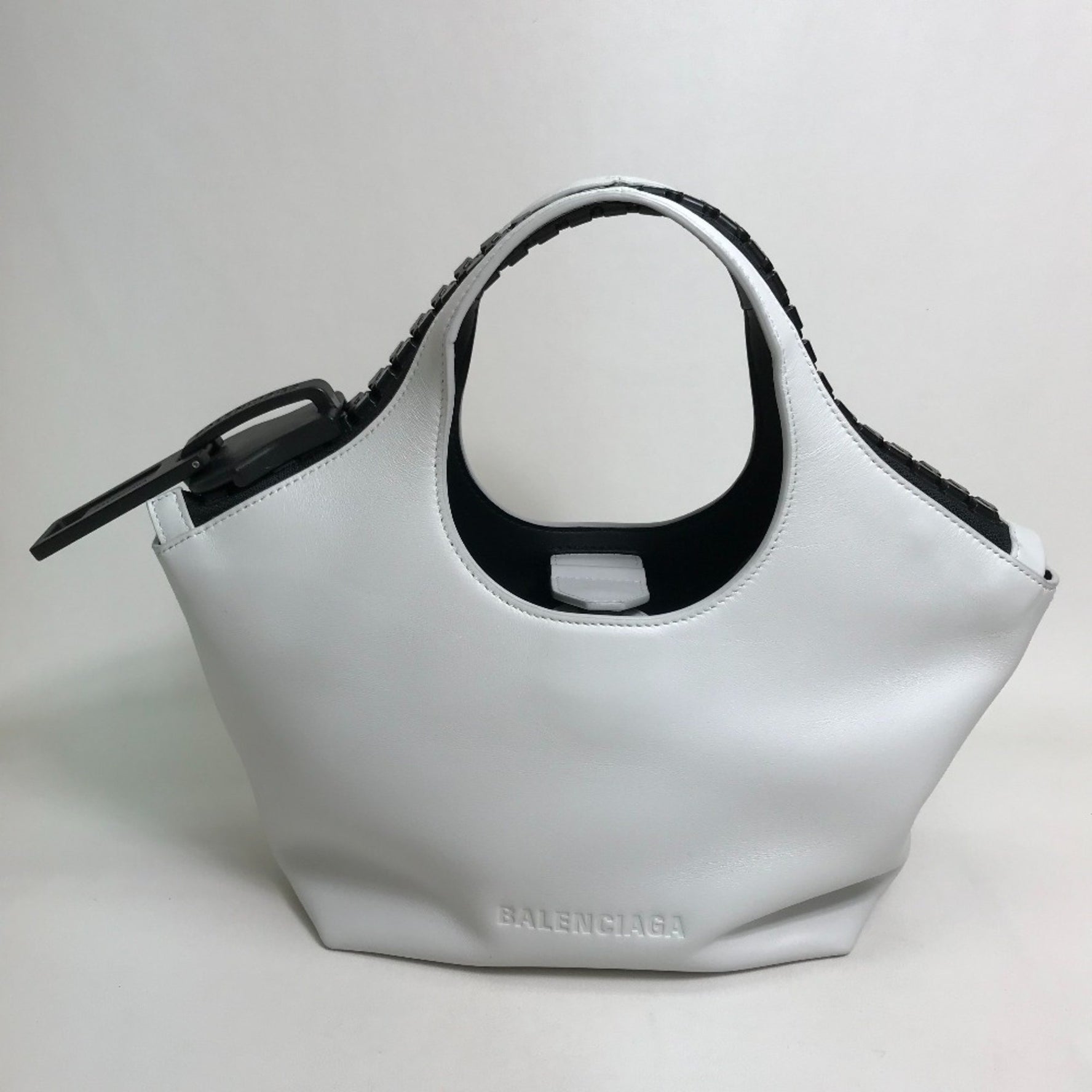Balenciaga 2WAY Shoulder Bag Hand Bag White/Black