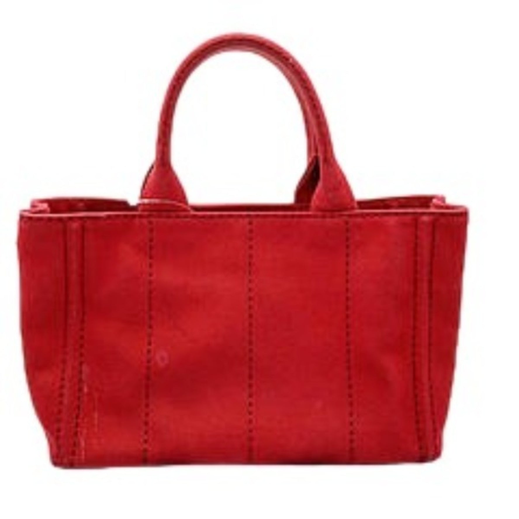 PRADA Tote Bag Canvas Canapa Prada Red