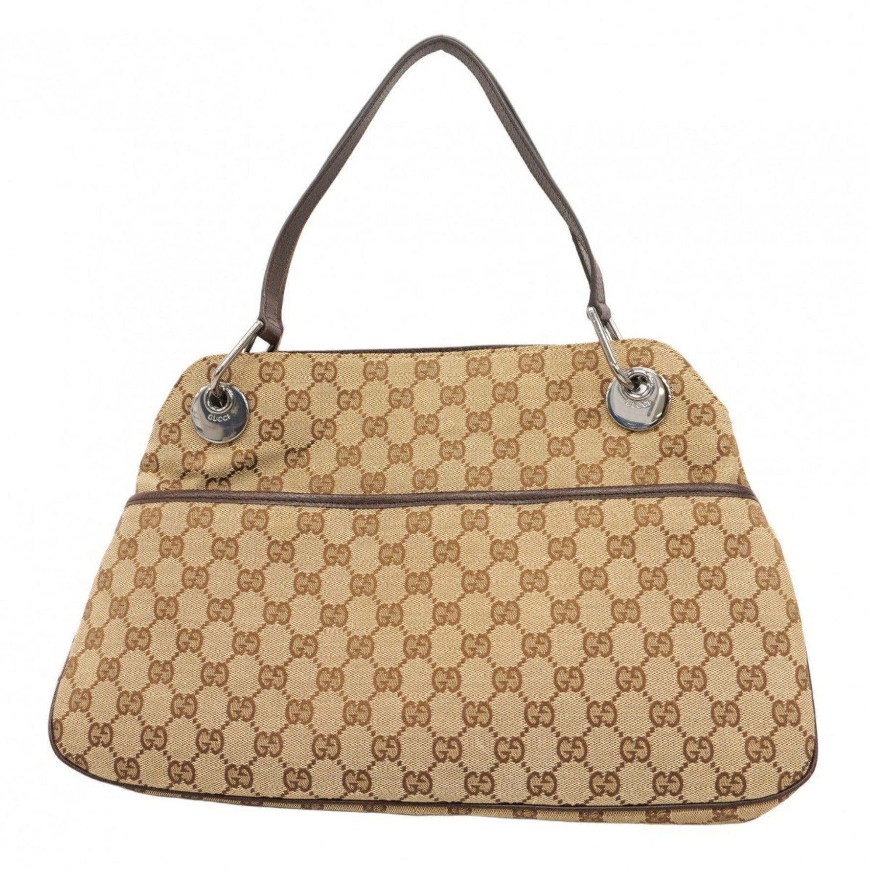 Gucci Tote Bag GG Canvas Beige Brown Women's