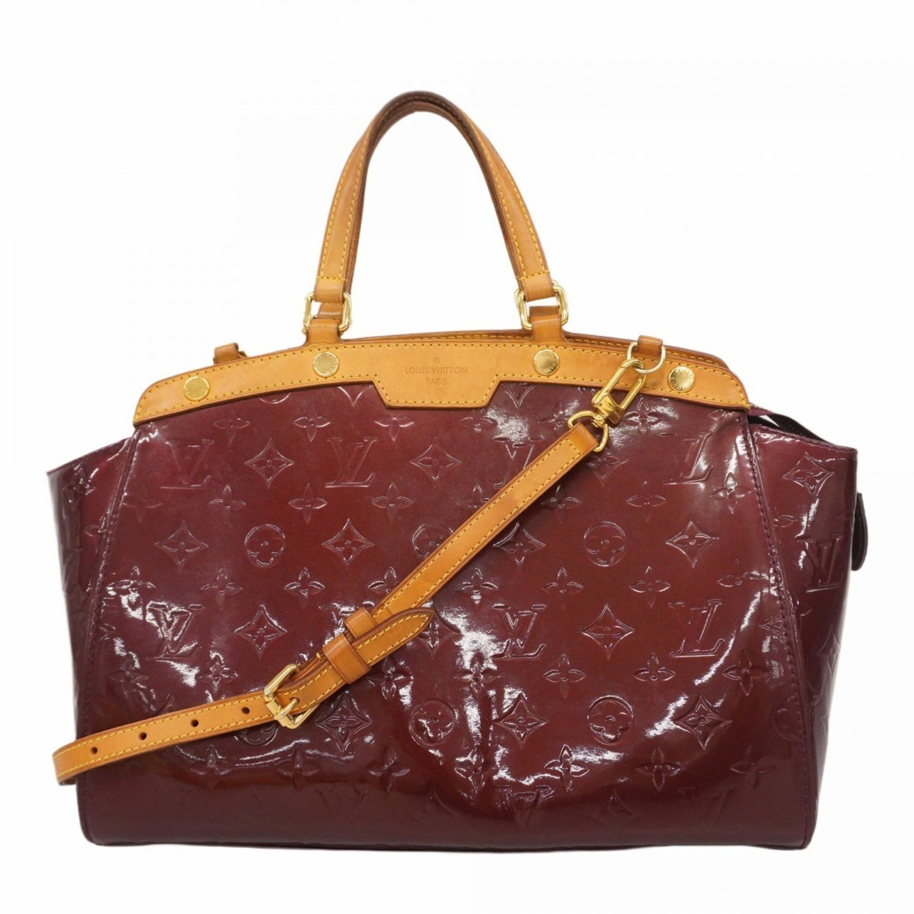 Louis Vuitton Vernis MM M91690 Rouge Fauvist Handbag for Women