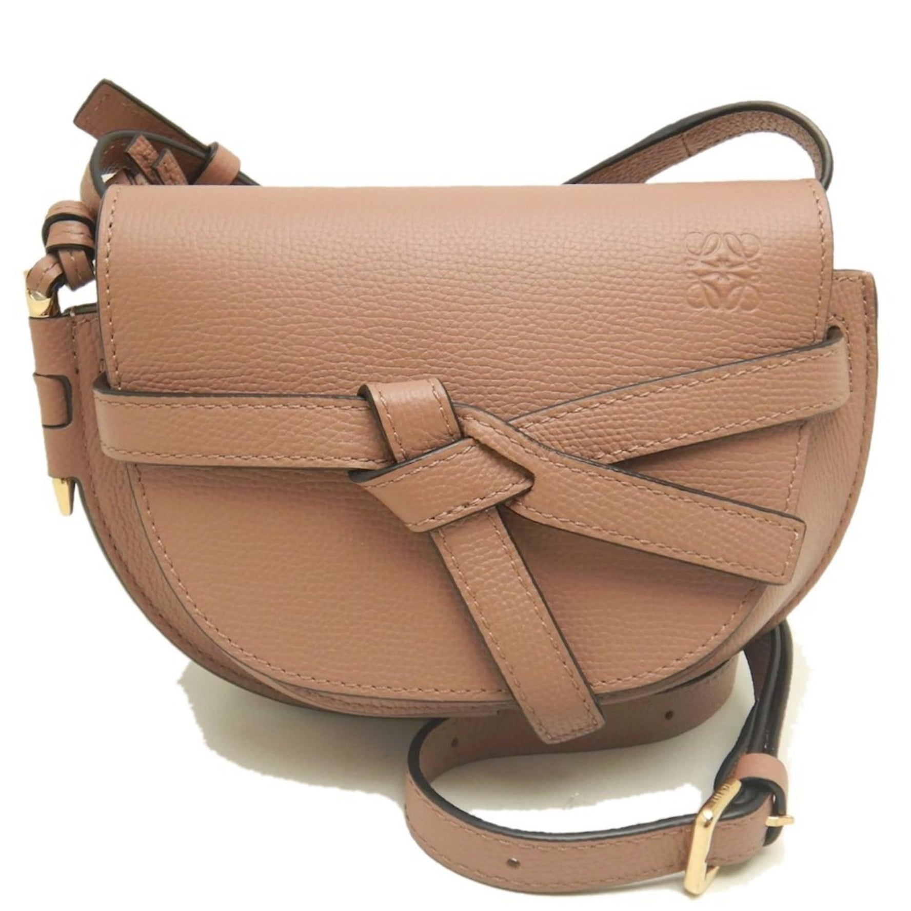 LOEWE Gate Dual Mini Bag Shoulder Bag, Leather, Pink Beige