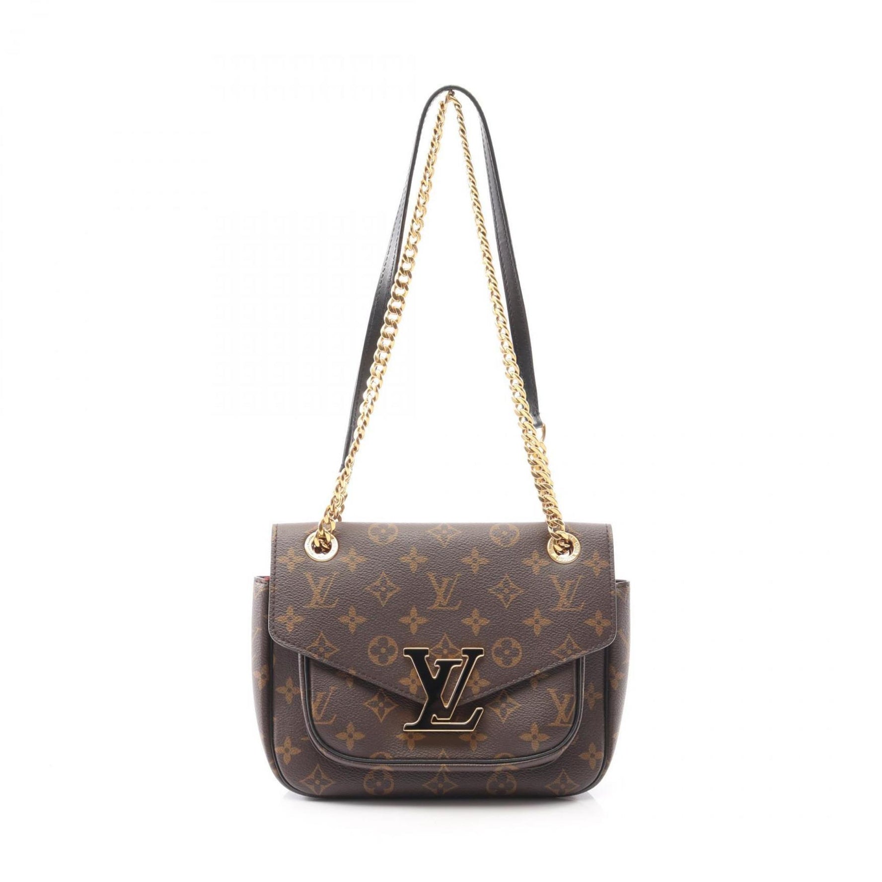 Louis Vuitton Passy Shoulder Bag, Coated Canvas and Leather, Monogram, Brown Black