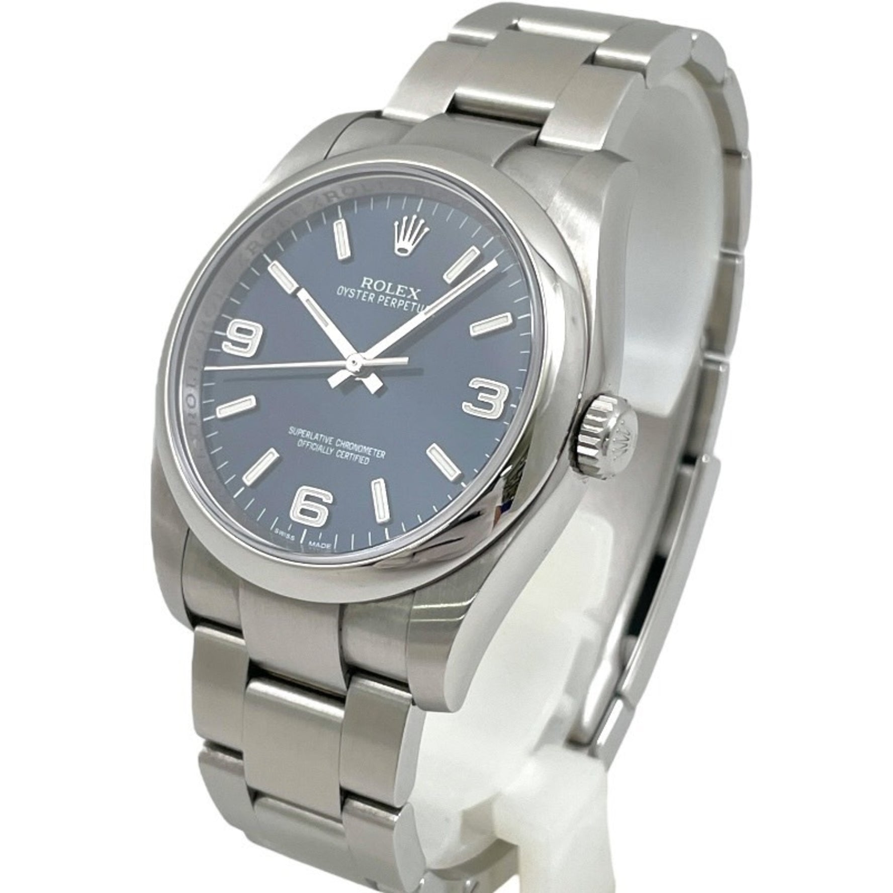 ROLEX Oyster Perpetual Stainless Steel Watch, Random Number, 2019 Collection, Blue 369, Dial, Automatic