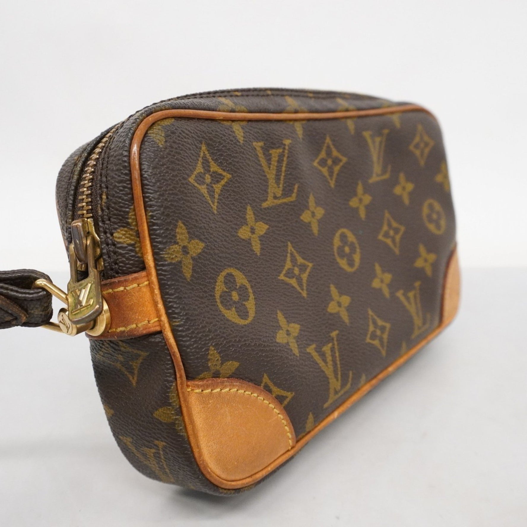 Louis Vuitton Monogram Marly Dragonne PM Clutch Bag M51827 Brown Men's